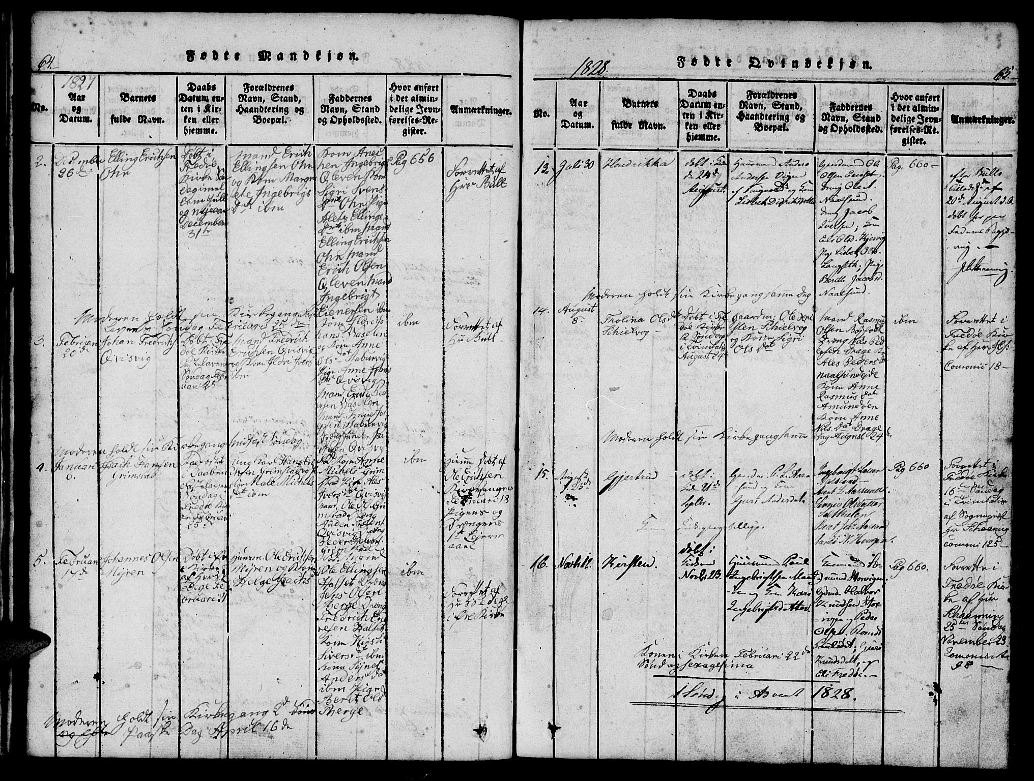 Ministerialprotokoller, klokkerbøker og fødselsregistre - Møre og Romsdal, AV/SAT-A-1454/573/L0873: Parish register (copy) no. 573C01, 1819-1834, p. 64-65