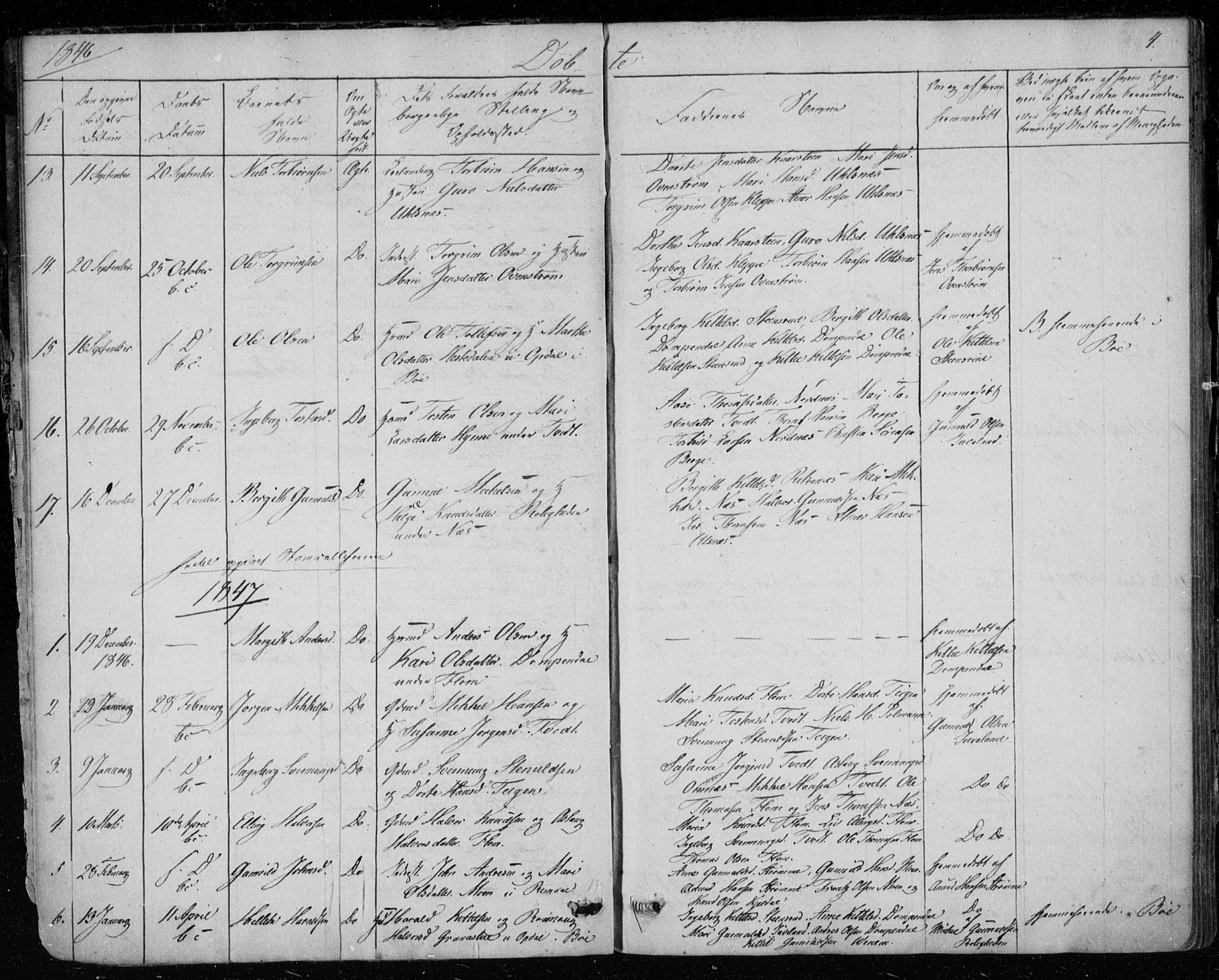 Lunde kirkebøker, SAKO/A-282/F/Fb/L0001: Parish register (official) no. II 1, 1845-1861, p. 4
