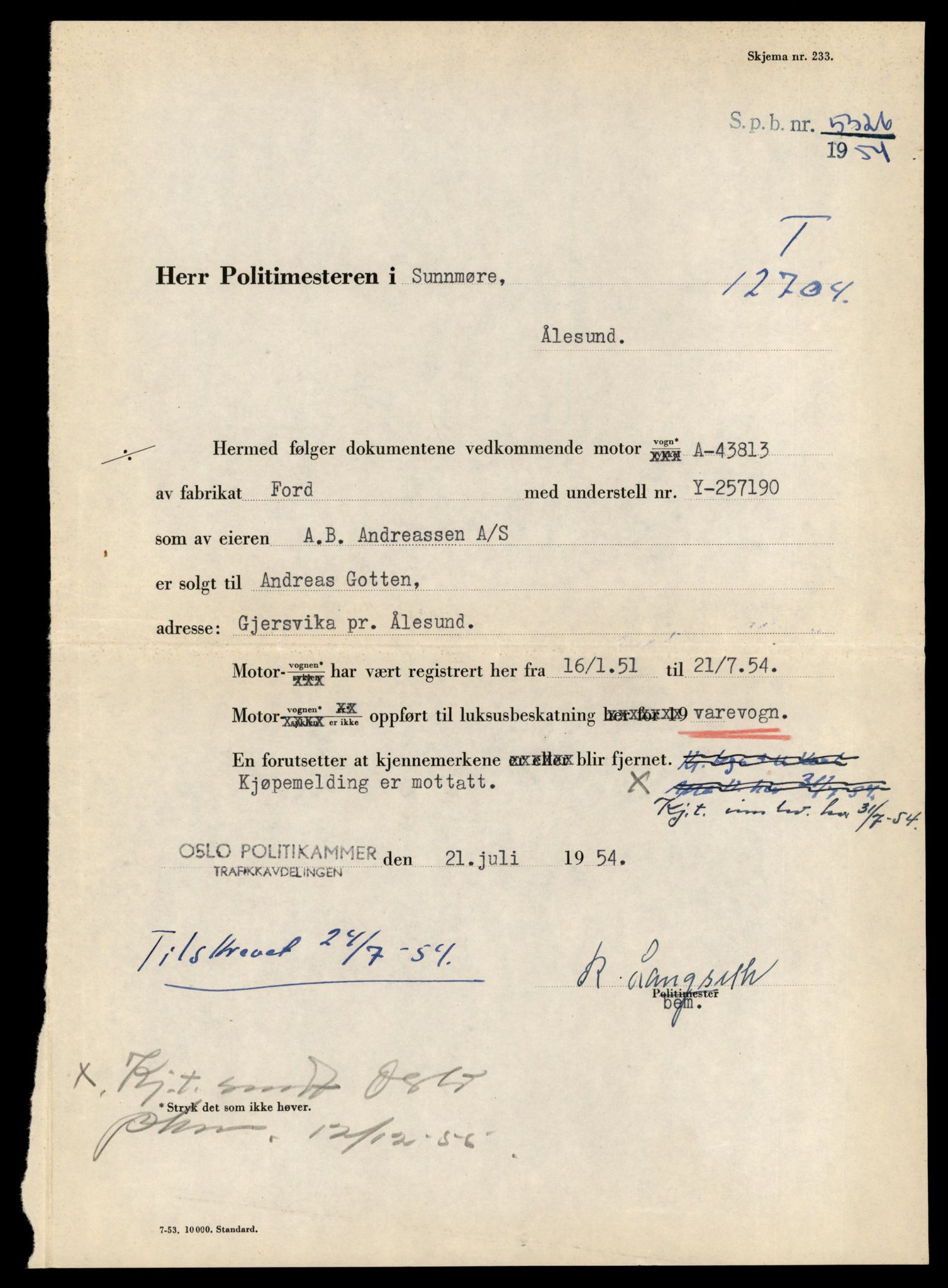 Møre og Romsdal vegkontor - Ålesund trafikkstasjon, AV/SAT-A-4099/F/Fe/L0035: Registreringskort for kjøretøy T 12653 - T 12829, 1927-1998, p. 972