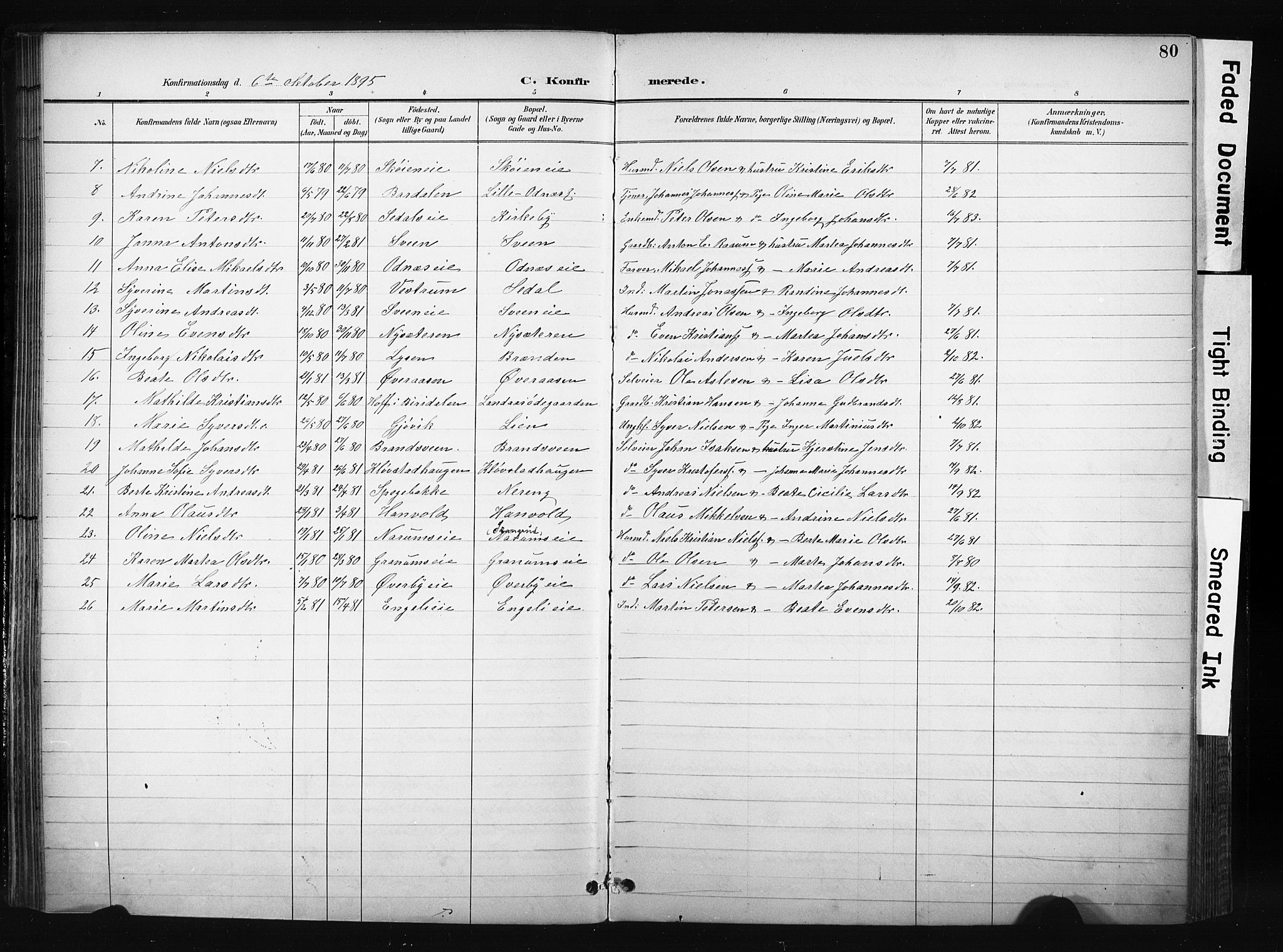 Søndre Land prestekontor, AV/SAH-PREST-122/K/L0004: Parish register (official) no. 4, 1895-1904, p. 80