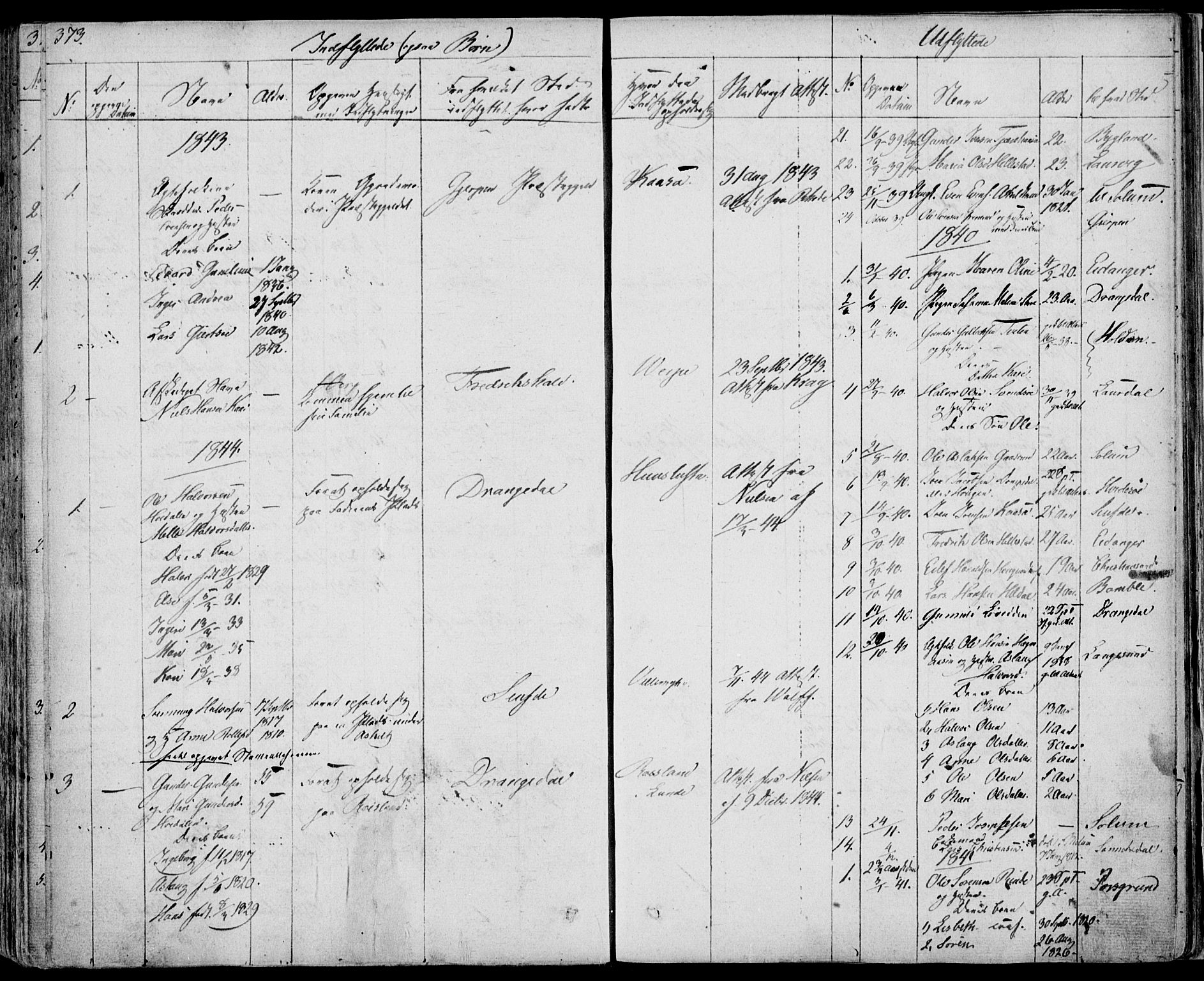 Bø kirkebøker, SAKO/A-257/F/Fa/L0007: Parish register (official) no. 7, 1831-1848, p. 373