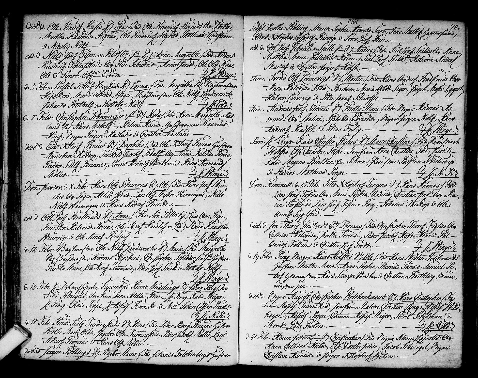 Kongsberg kirkebøker, SAKO/A-22/F/Fa/L0004: Parish register (official) no. I 4, 1756-1768, p. 70