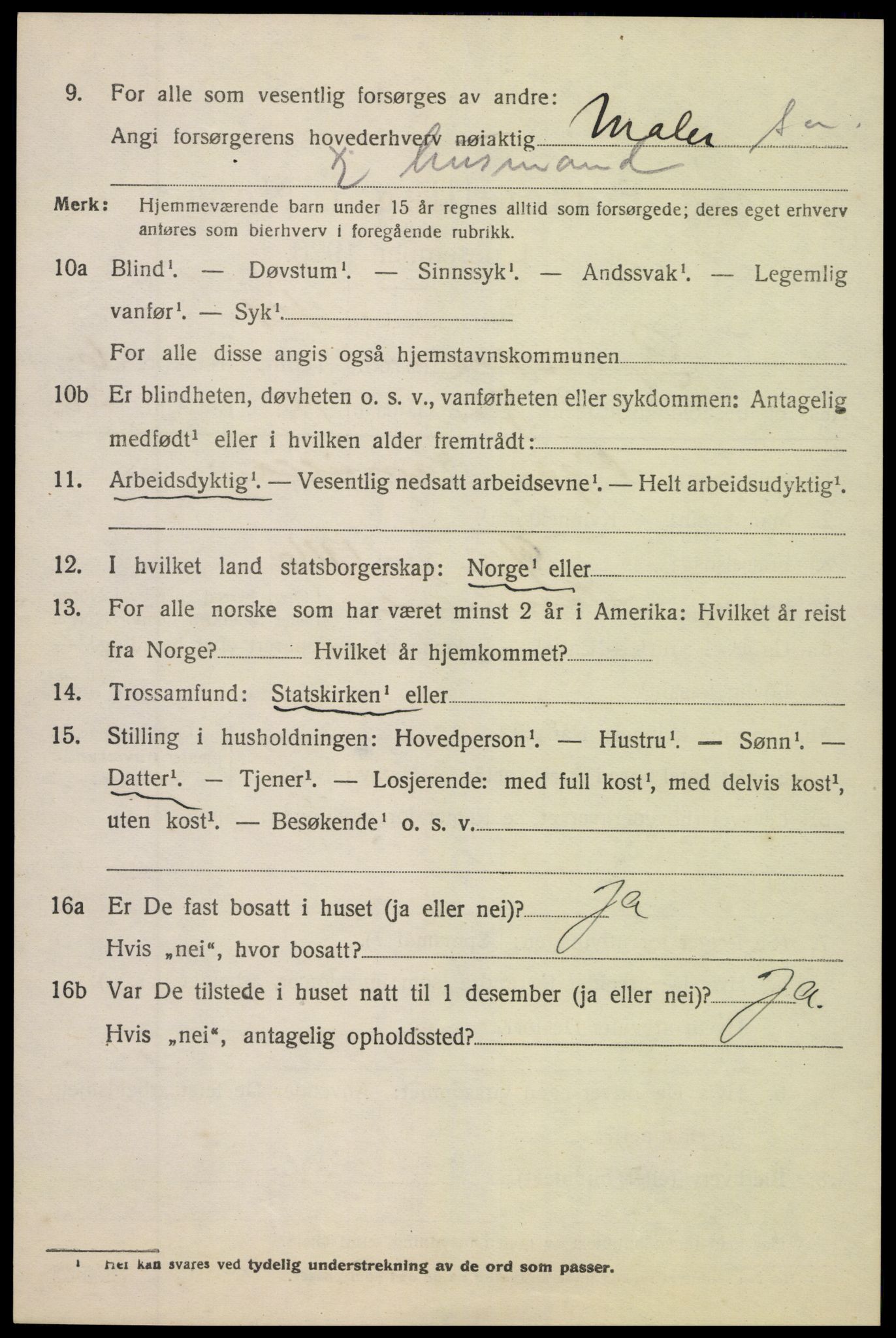 SAK, 1920 census for Gjerstad, 1920, p. 4624