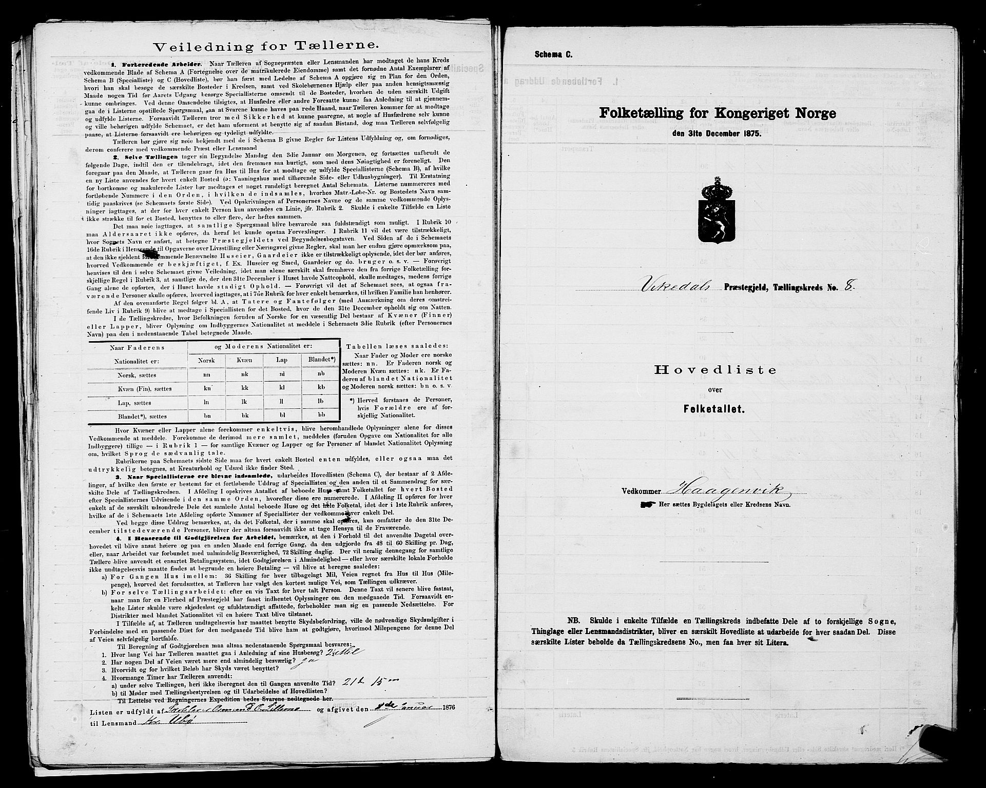 SAST, 1875 census for 1157P Vikedal, 1875, p. 24