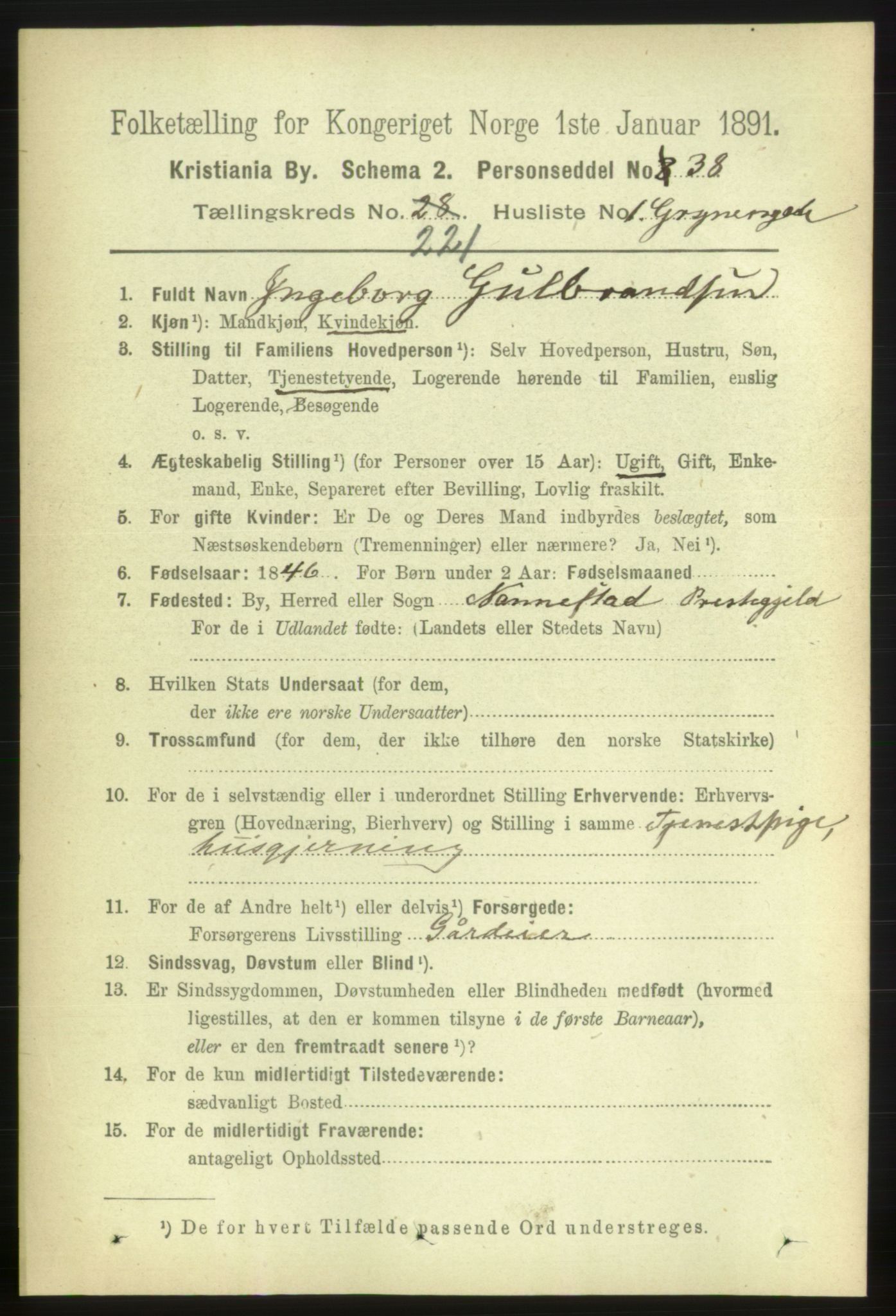 RA, 1891 census for 0301 Kristiania, 1891, p. 131910