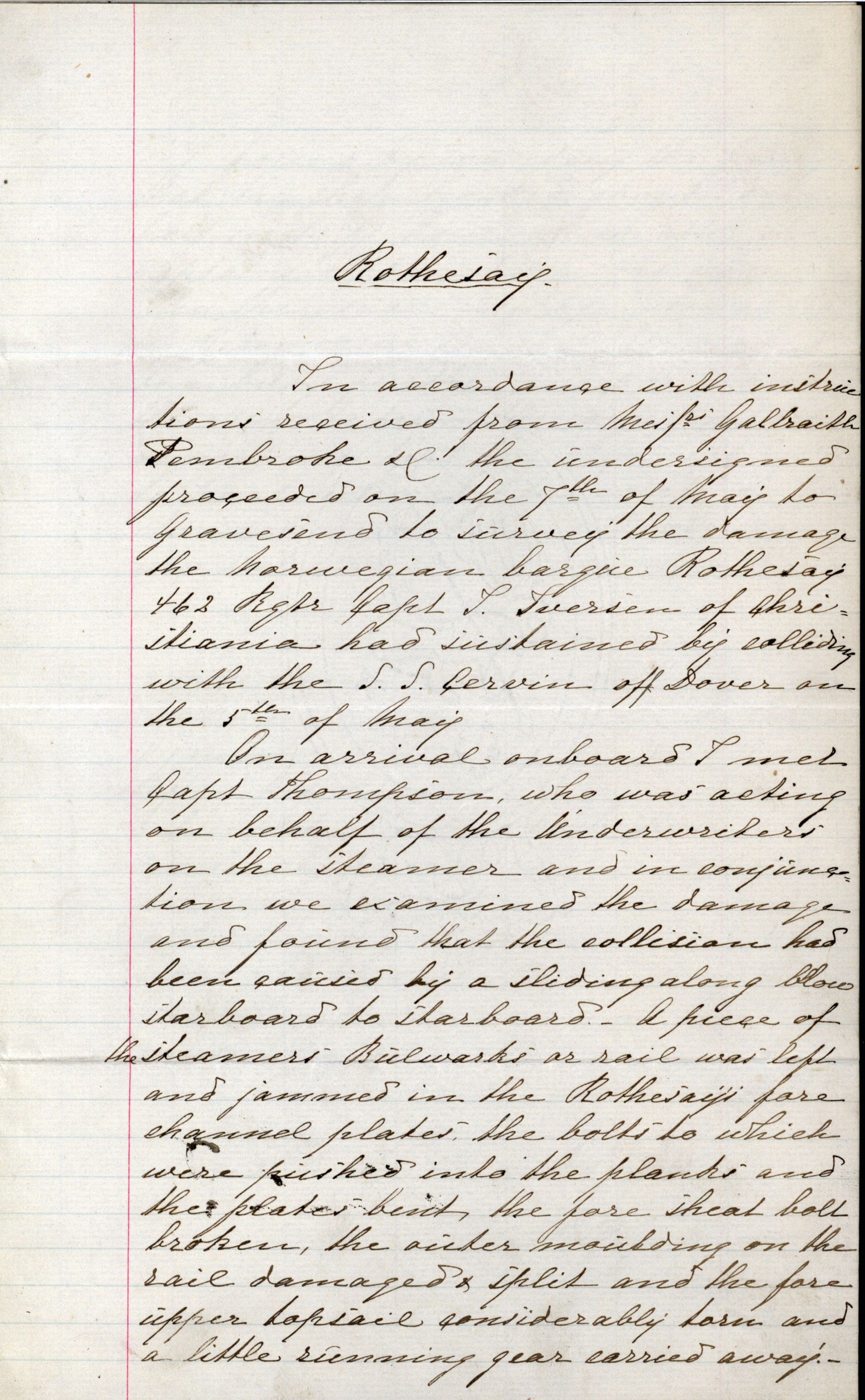 Pa 63 - Østlandske skibsassuranceforening, VEMU/A-1079/G/Ga/L0022/0002: Havaridokumenter / Resolve, Ragnhild, Respit, Rothesay, Skjold, 1888, p. 11