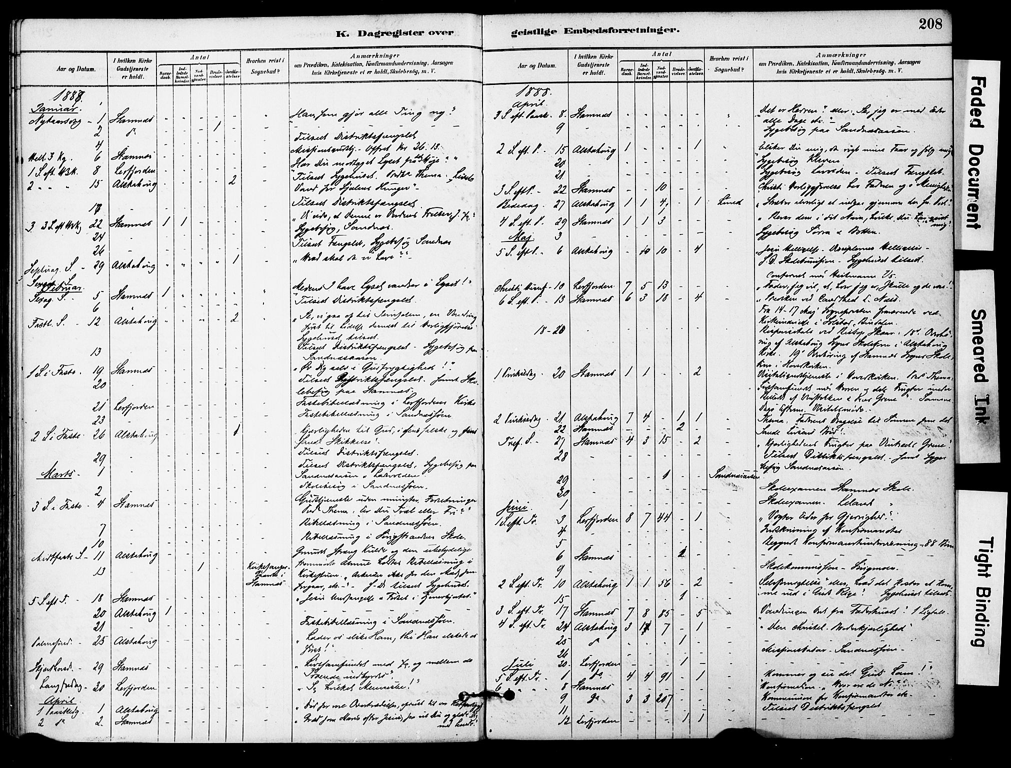 Ministerialprotokoller, klokkerbøker og fødselsregistre - Nordland, AV/SAT-A-1459/830/L0450: Parish register (official) no. 830A14, 1879-1896, p. 208