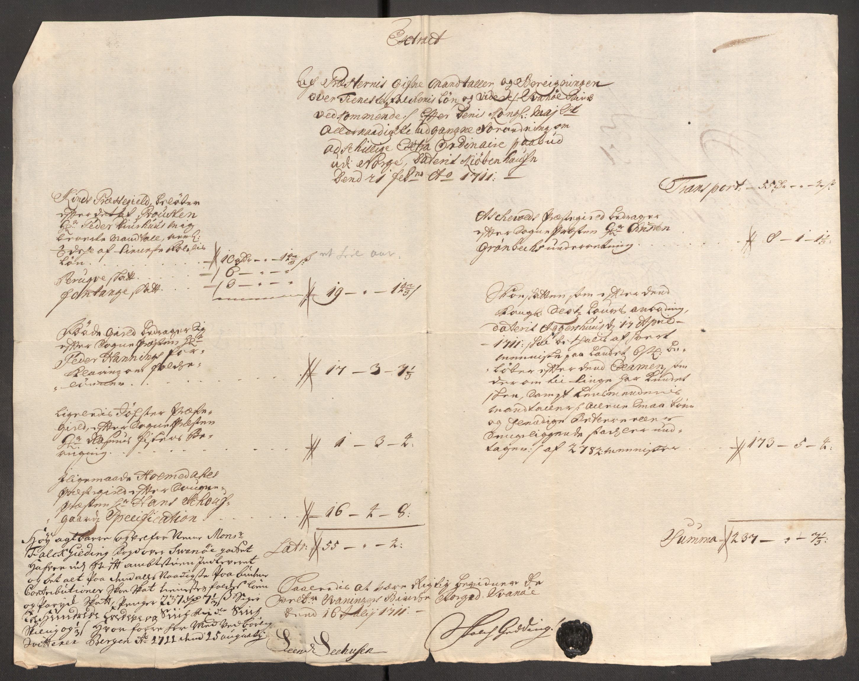 Rentekammeret inntil 1814, Reviderte regnskaper, Fogderegnskap, AV/RA-EA-4092/R53/L3434: Fogderegnskap Sunn- og Nordfjord, 1711, p. 130