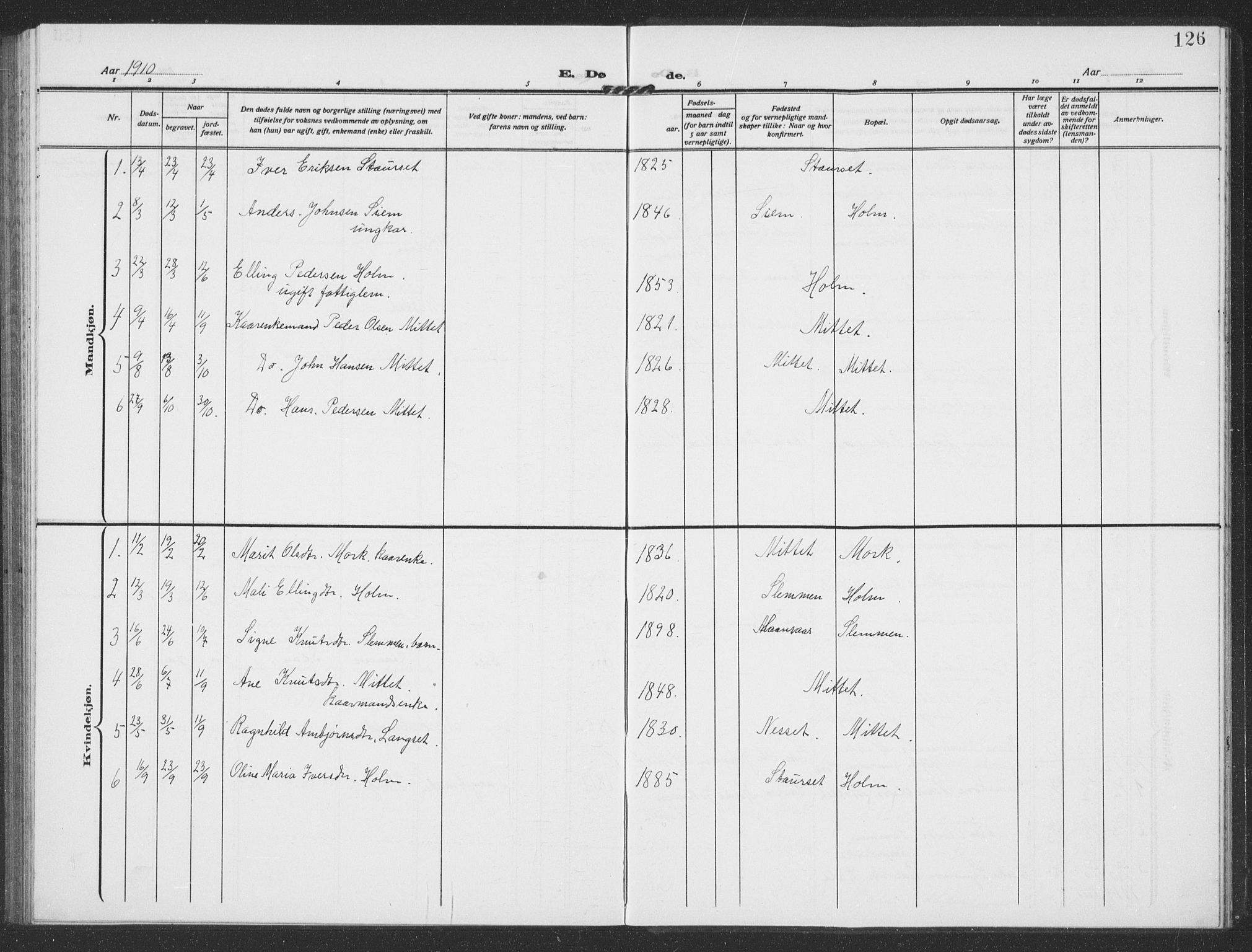 Ministerialprotokoller, klokkerbøker og fødselsregistre - Møre og Romsdal, SAT/A-1454/549/L0615: Parish register (copy) no. 549C01, 1905-1932, p. 126