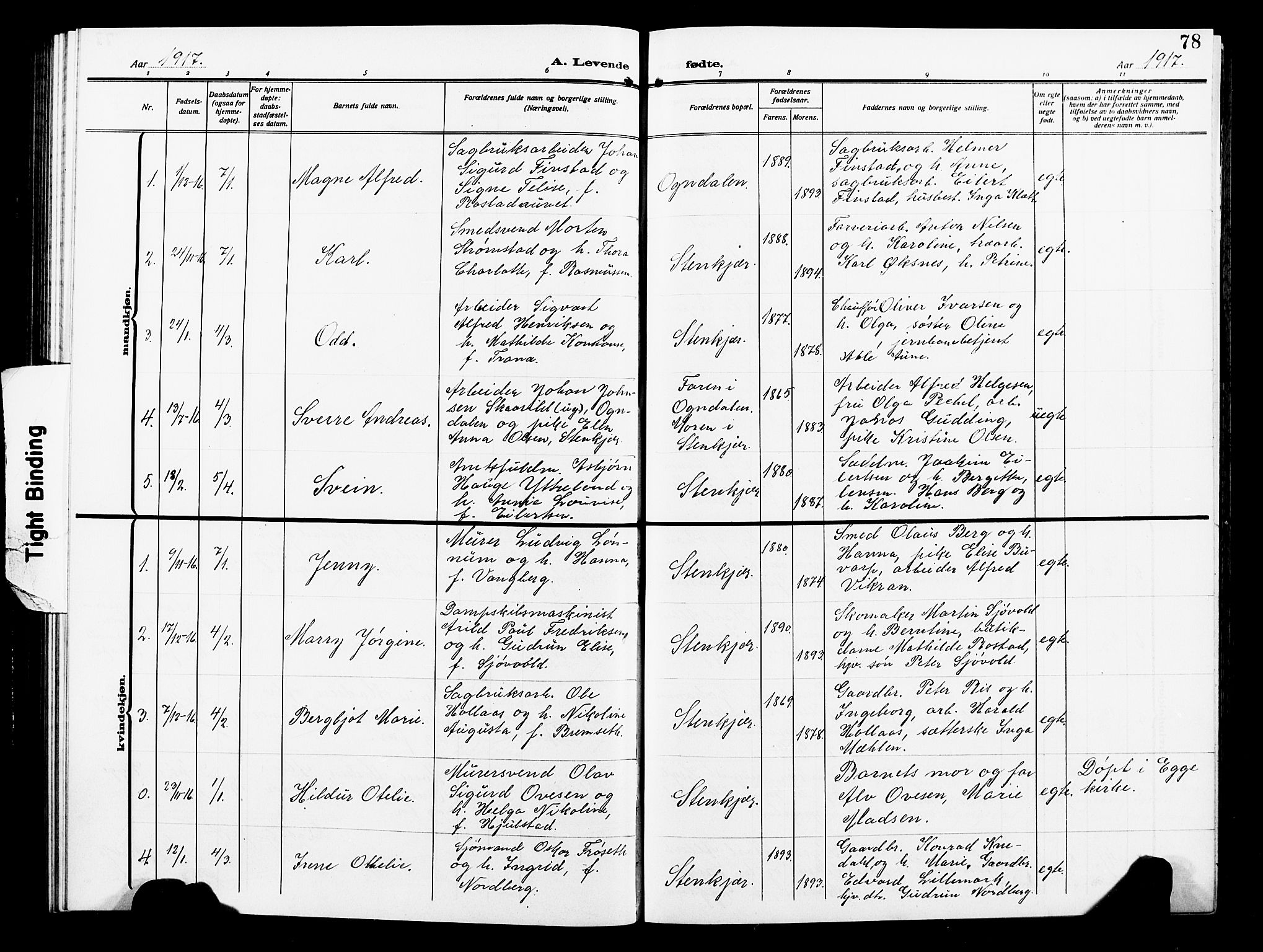 Ministerialprotokoller, klokkerbøker og fødselsregistre - Nord-Trøndelag, SAT/A-1458/739/L0376: Parish register (copy) no. 739C04, 1908-1917, p. 78