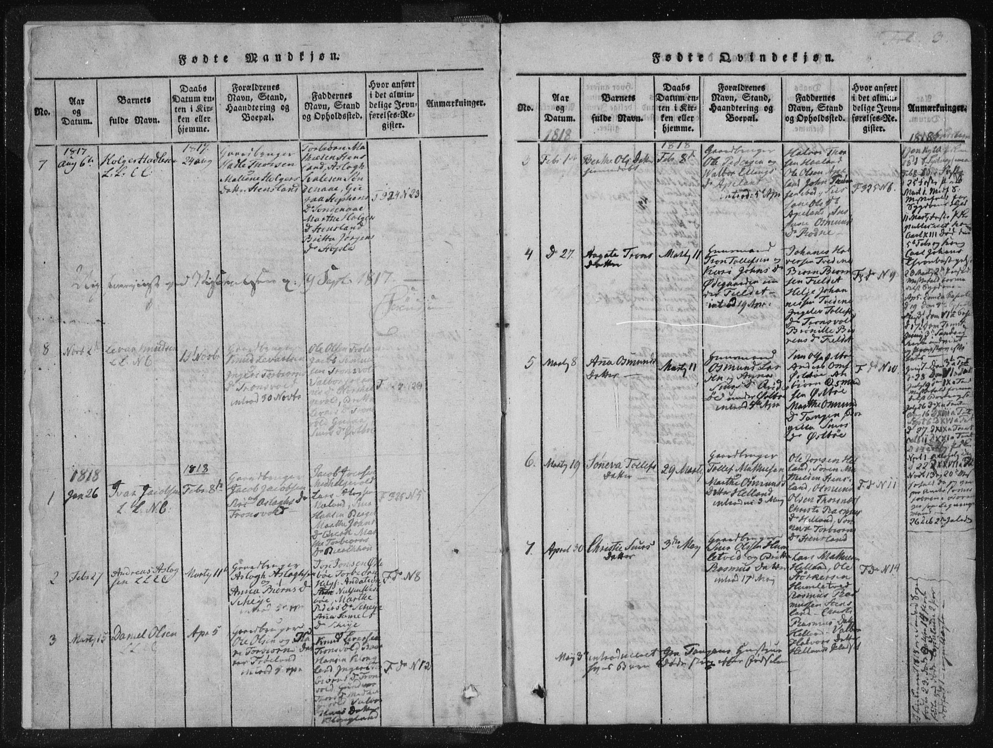 Vikedal sokneprestkontor, AV/SAST-A-101840/01/IV: Parish register (official) no. A 4, 1816-1850, p. 3