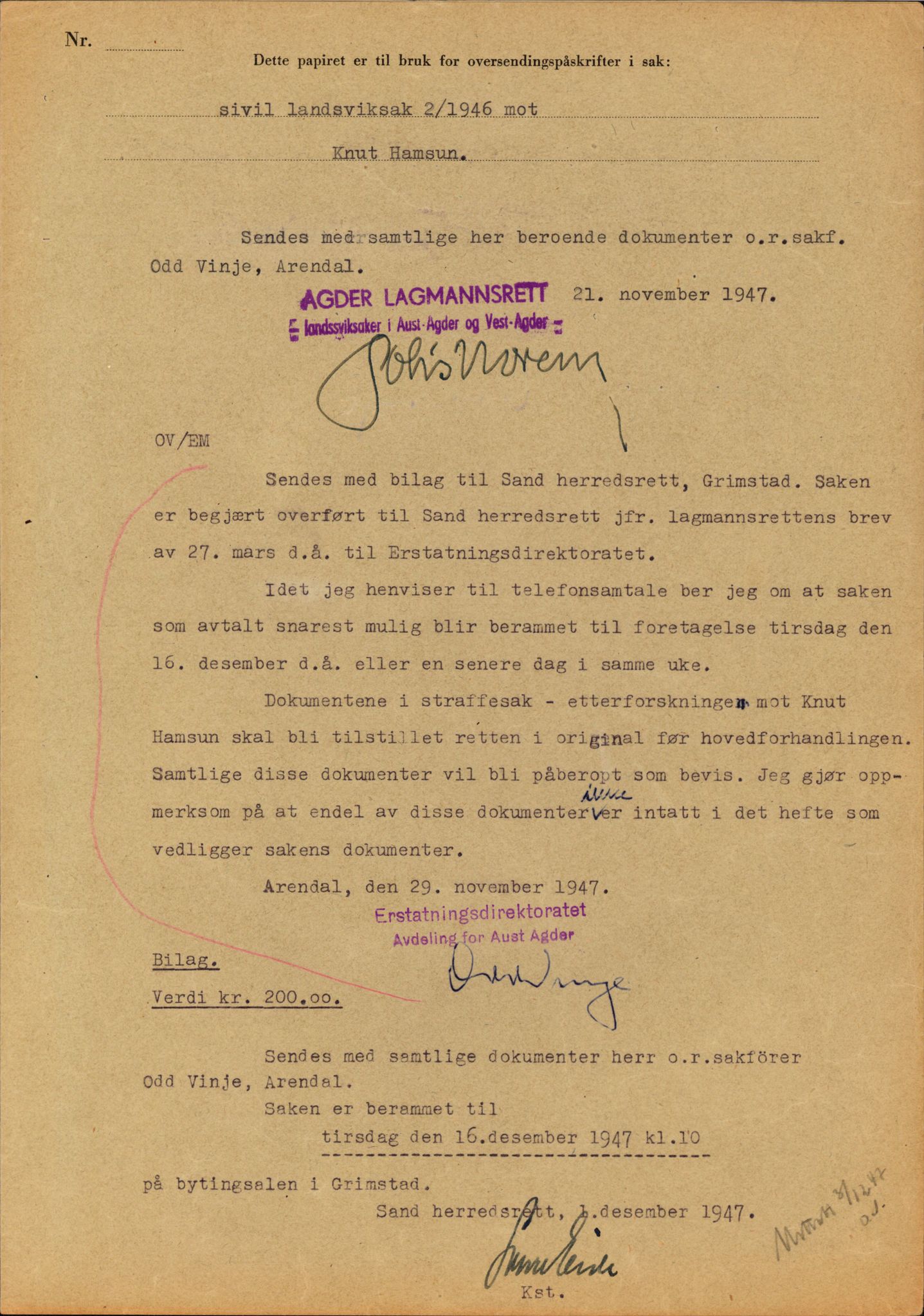 Landssvikarkivet, Arendal politikammer, AV/RA-S-3138-25/D/Dc, 1945-1951, p. 18