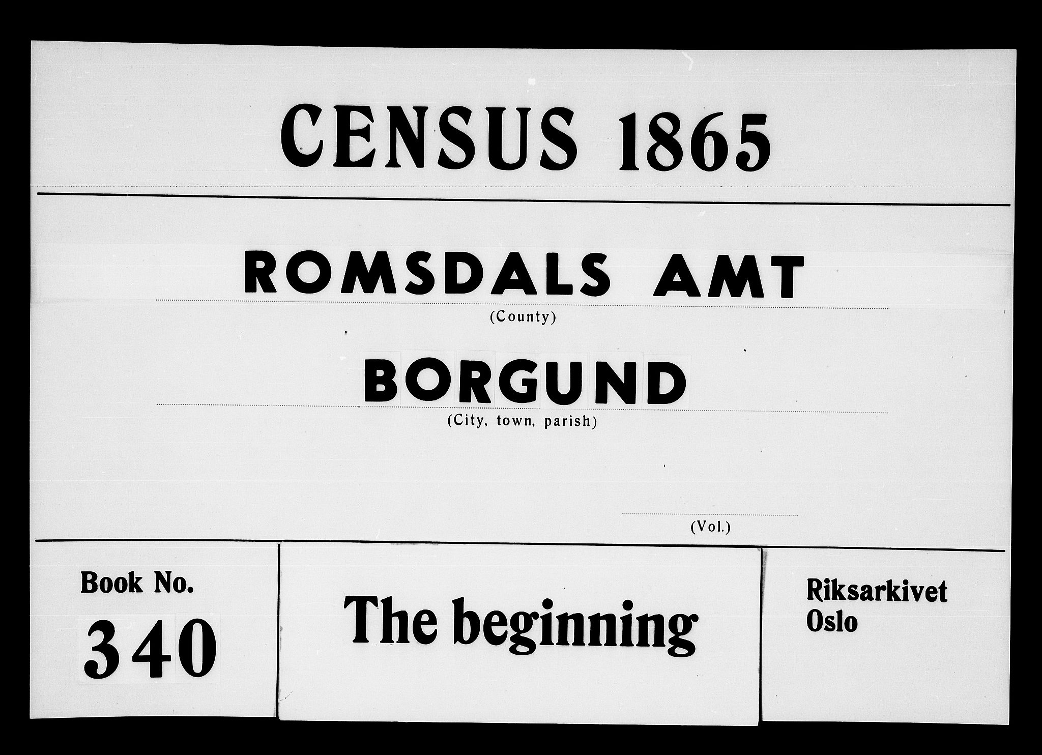 RA, 1865 census for Borgund, 1865, p. 1