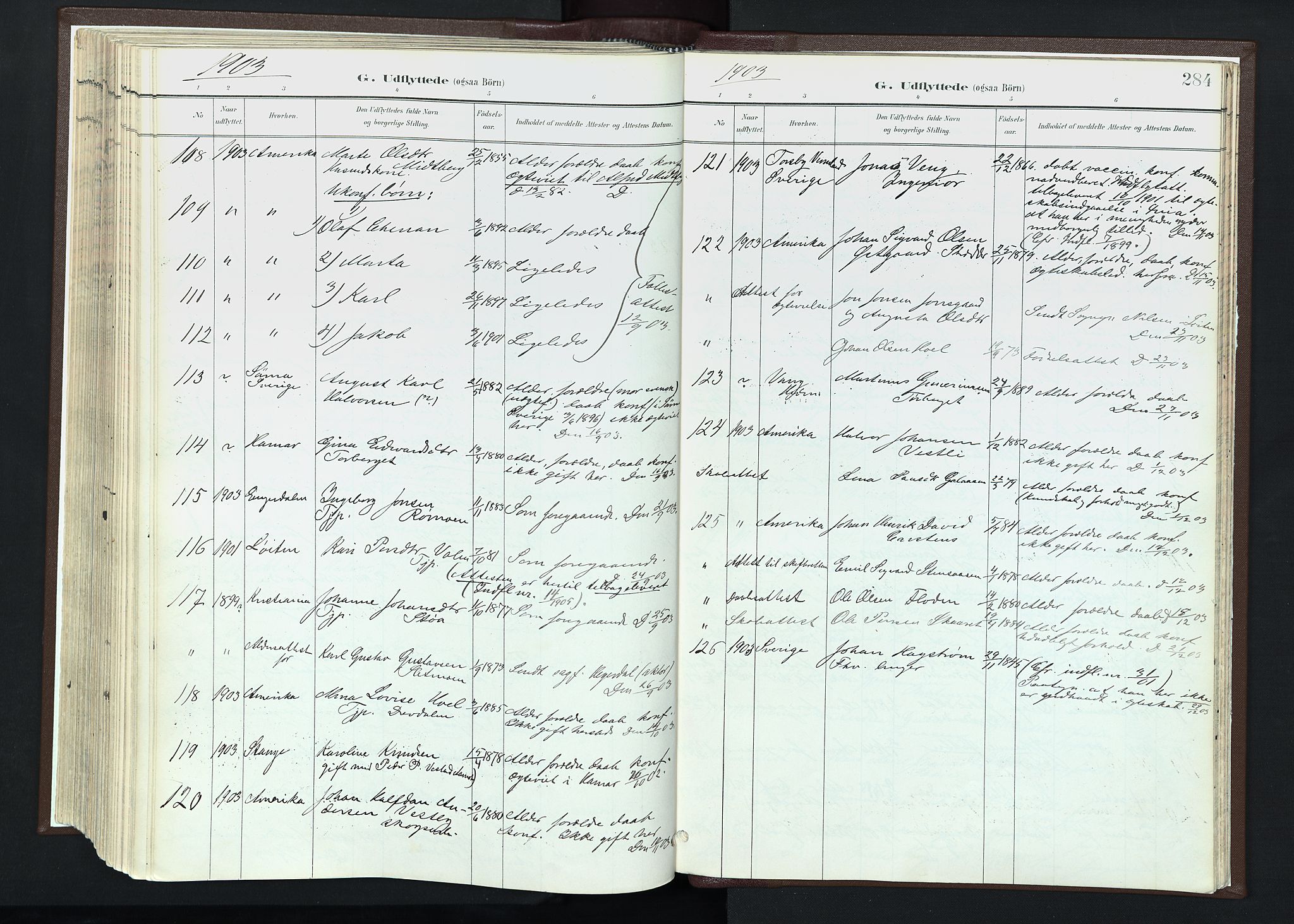 Trysil prestekontor, AV/SAH-PREST-046/H/Ha/Haa/L0013: Parish register (official) no. 13, 1898-1911, p. 284