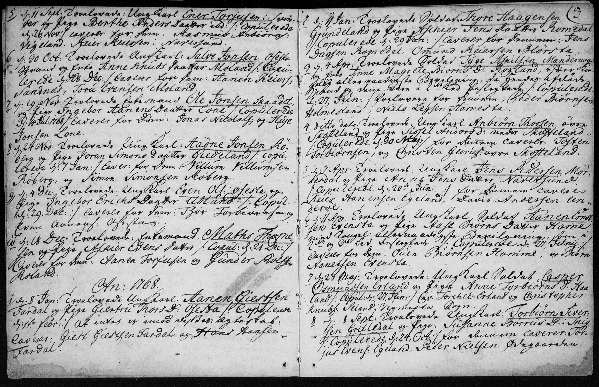 Sør-Audnedal sokneprestkontor, SAK/1111-0039/F/Fa/Fab/L0003: Parish register (official) no. A 3, 1766-1828, p. 3