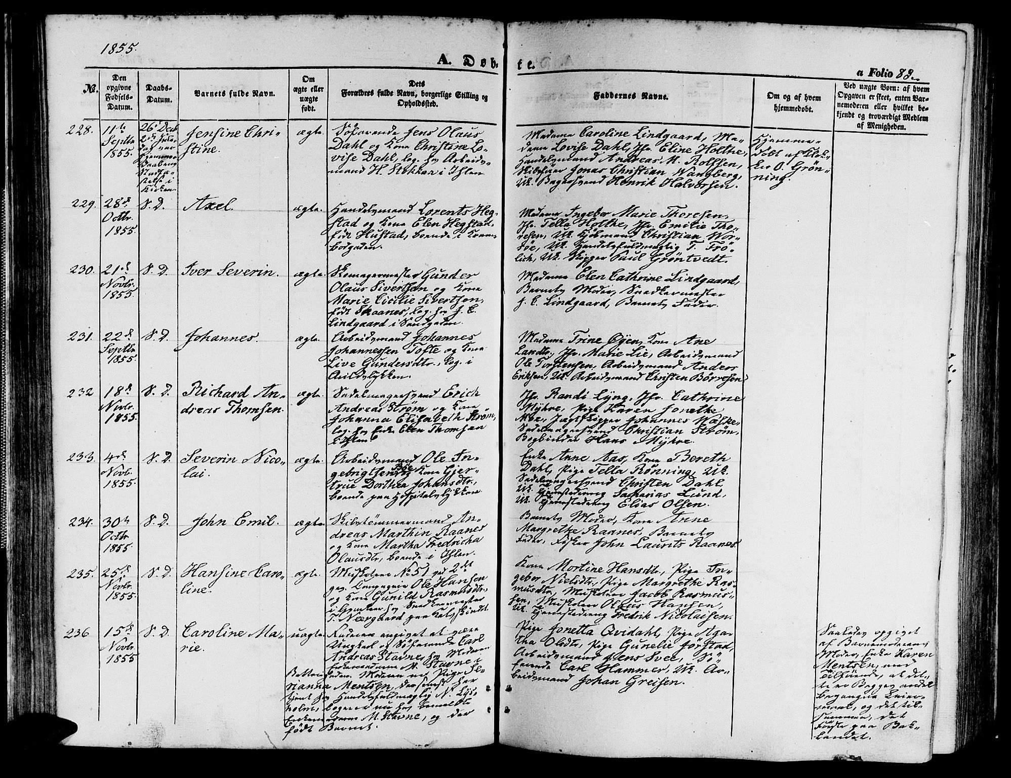 Ministerialprotokoller, klokkerbøker og fødselsregistre - Sør-Trøndelag, SAT/A-1456/602/L0138: Parish register (copy) no. 602C06, 1853-1858, p. 83