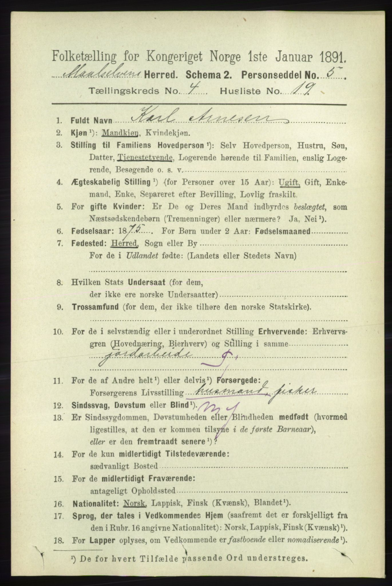 RA, 1891 census for 1924 Målselv, 1891, p. 1202