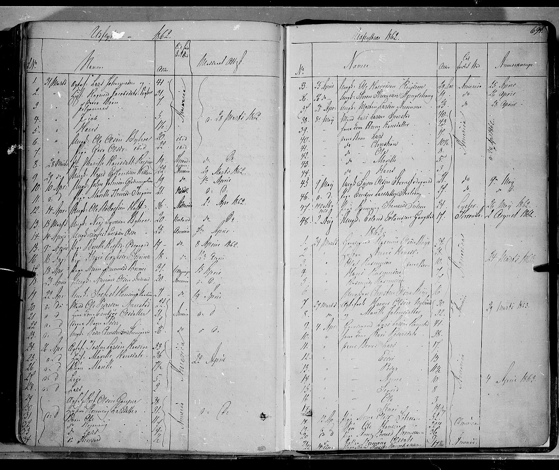 Lom prestekontor, SAH/PREST-070/K/L0006: Parish register (official) no. 6B, 1837-1863, p. 694