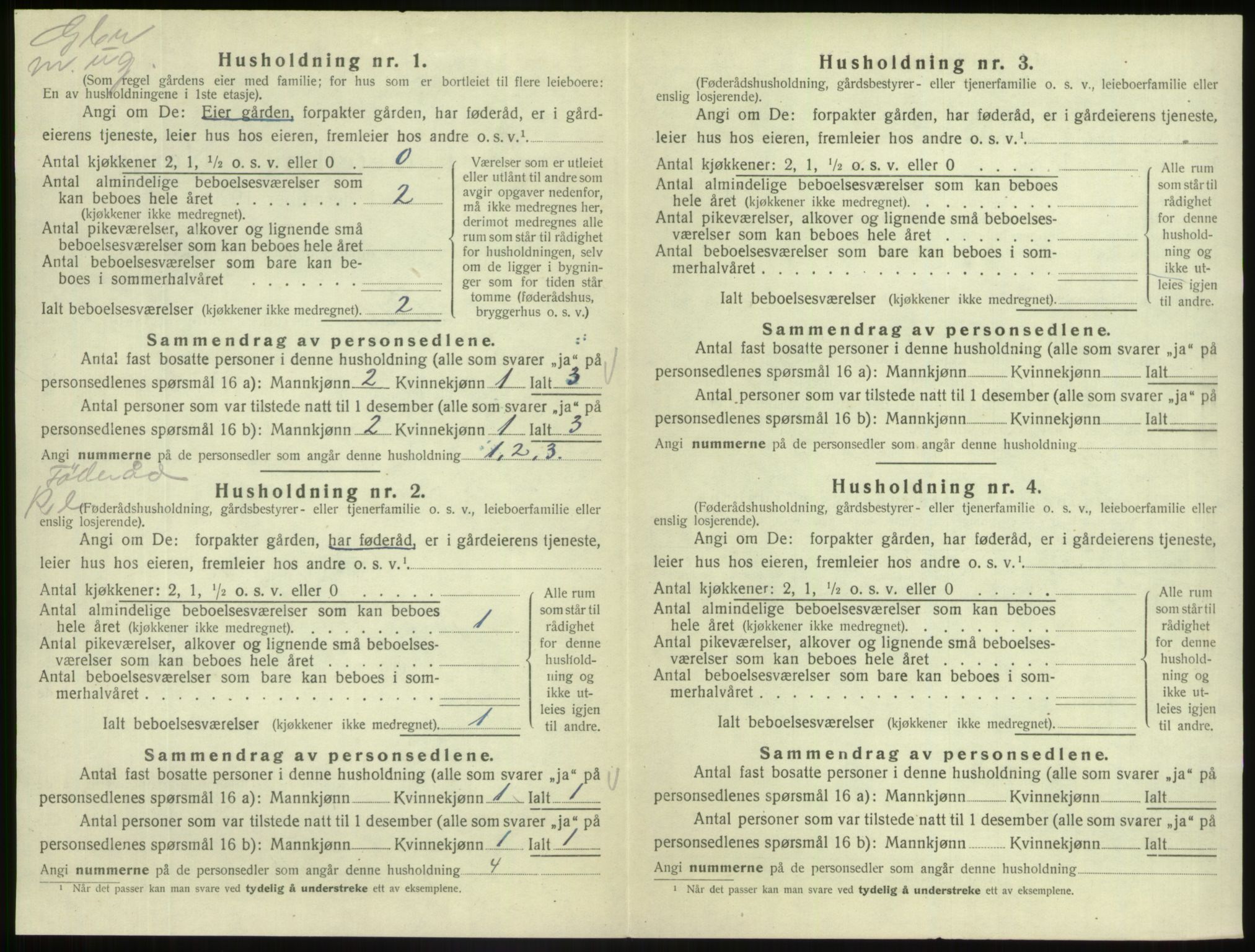 SAB, 1920 census for Fjaler, 1920, p. 1164