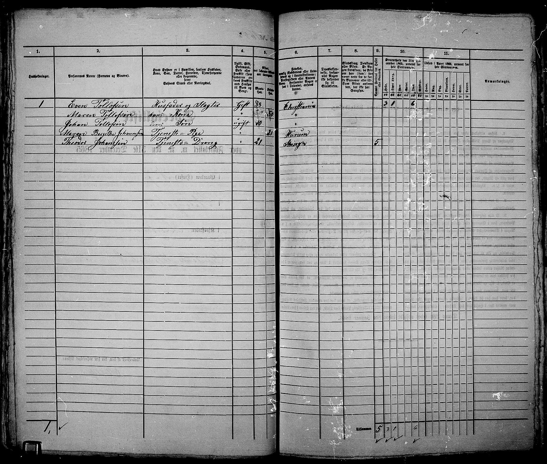 RA, 1865 census for Kristiania, 1865, p. 3730