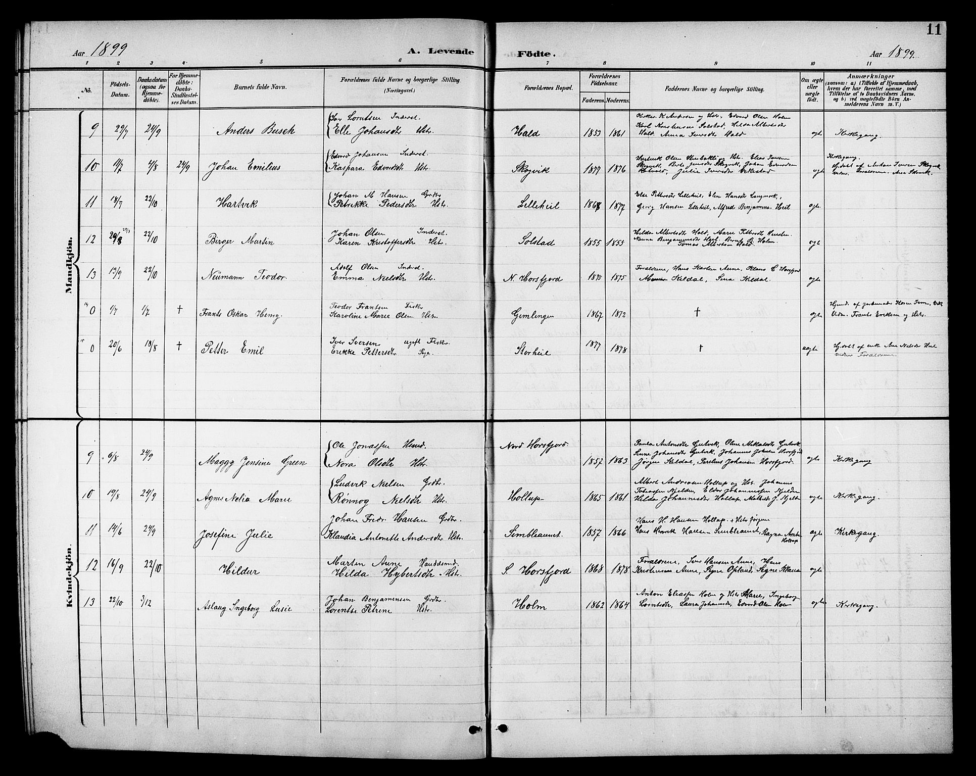 Ministerialprotokoller, klokkerbøker og fødselsregistre - Nordland, AV/SAT-A-1459/811/L0170: Parish register (copy) no. 811C02, 1896-1908, p. 11