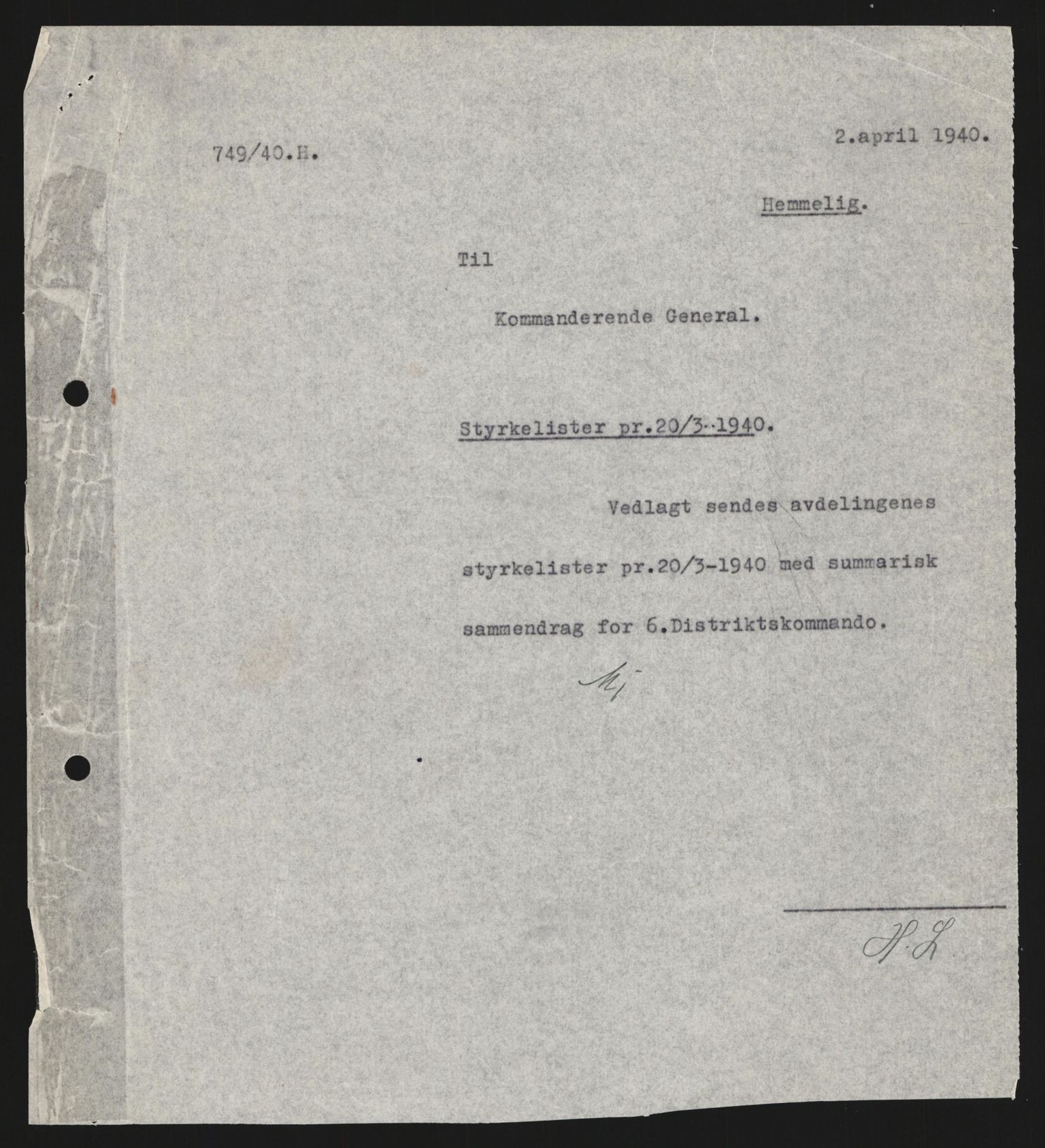 Forsvaret, Forsvarets krigshistoriske avdeling, AV/RA-RAFA-2017/Y/Yb/L0128: II-C-11-600  -  6. Divisjon / 6. Distriktskommando, 1936-1940