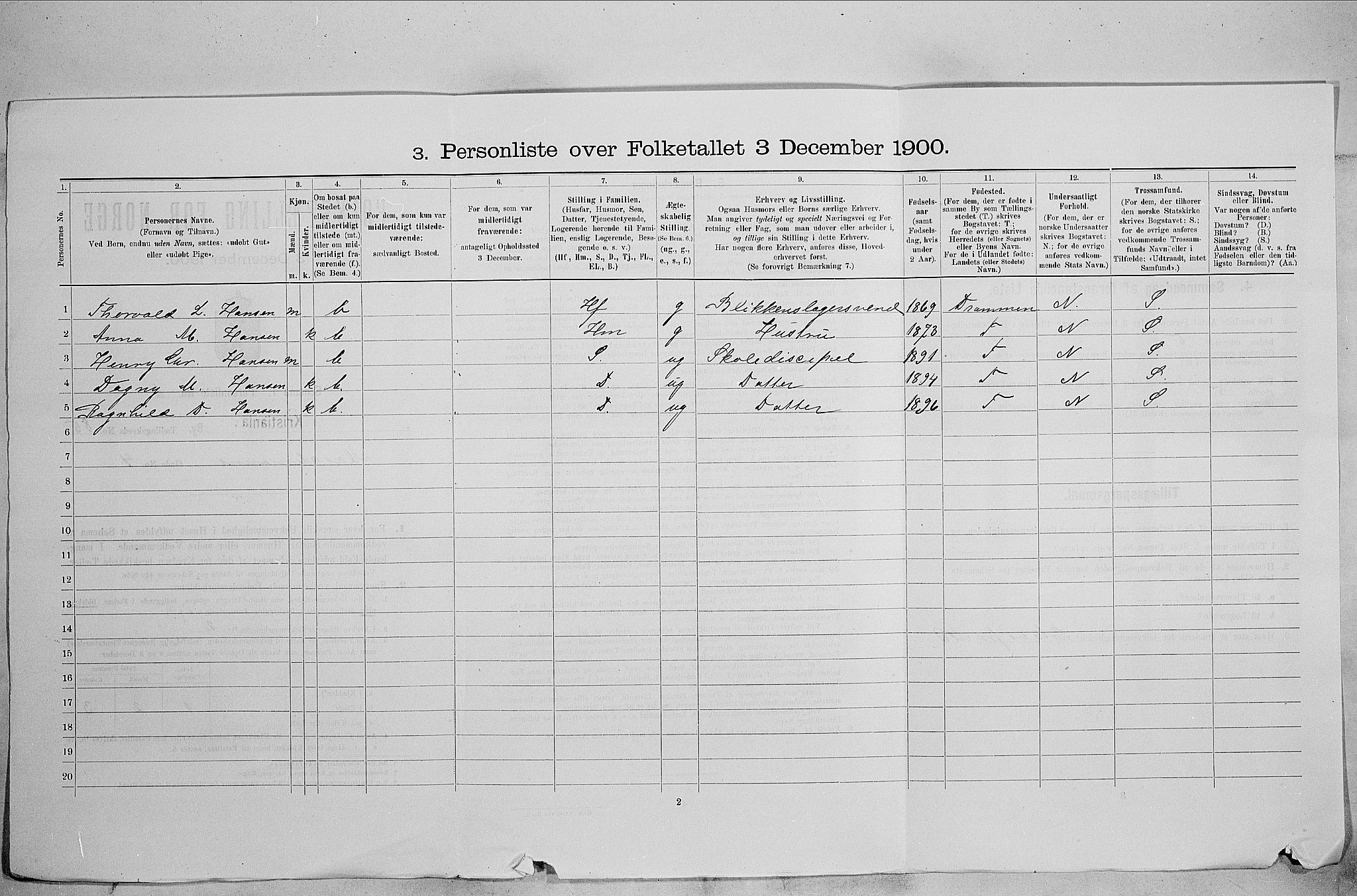 SAO, 1900 census for Kristiania, 1900, p. 58771