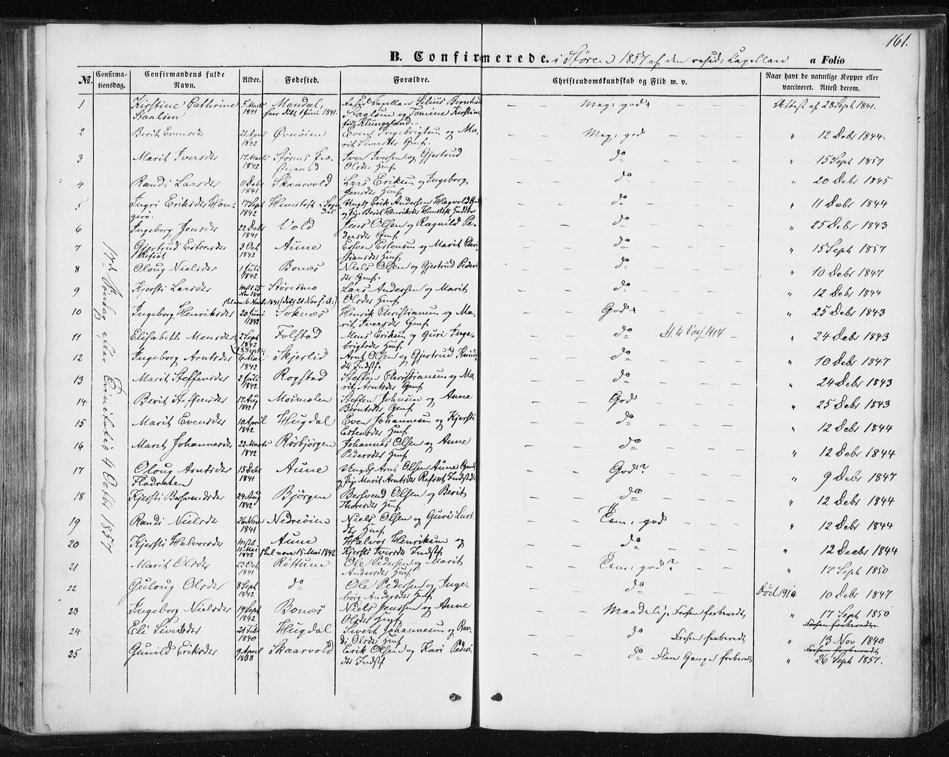 Ministerialprotokoller, klokkerbøker og fødselsregistre - Sør-Trøndelag, SAT/A-1456/687/L1000: Parish register (official) no. 687A06, 1848-1869, p. 161