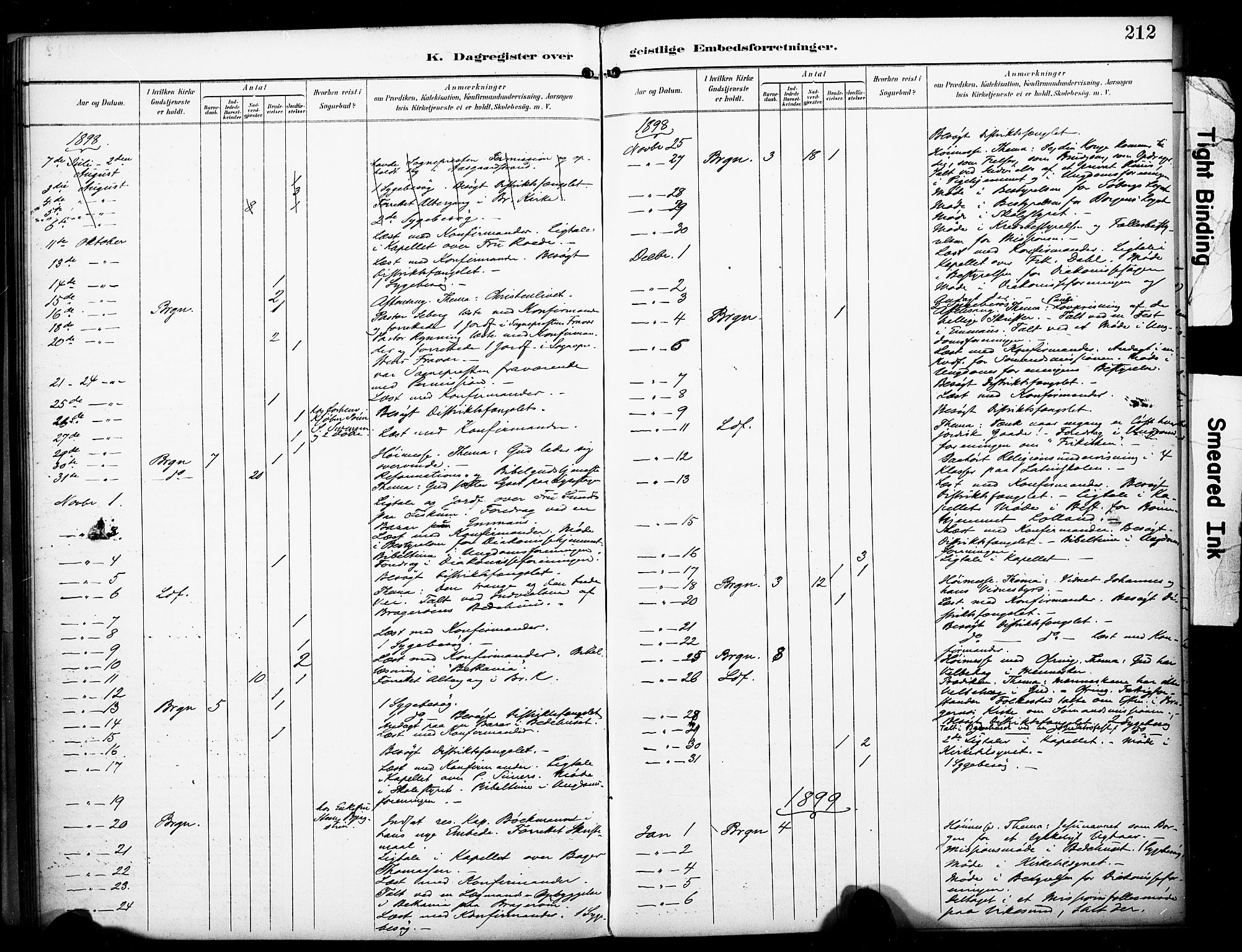 Bragernes kirkebøker, SAKO/A-6/F/Fc/L0006: Parish register (official) no. III 6, 1888-1899, p. 212