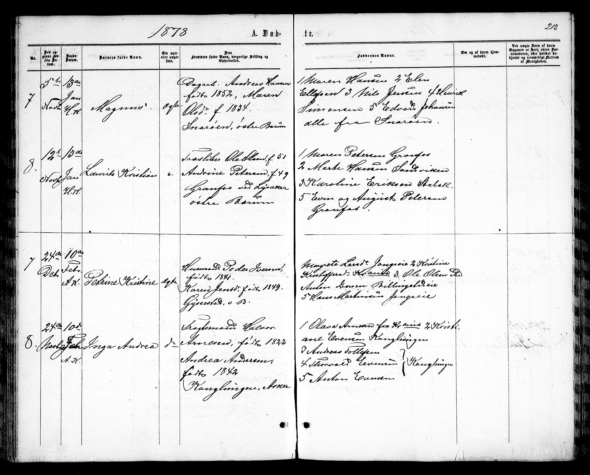 Asker prestekontor Kirkebøker, AV/SAO-A-10256a/F/Fa/L0008: Parish register (official) no. I 8, 1865-1878, p. 212