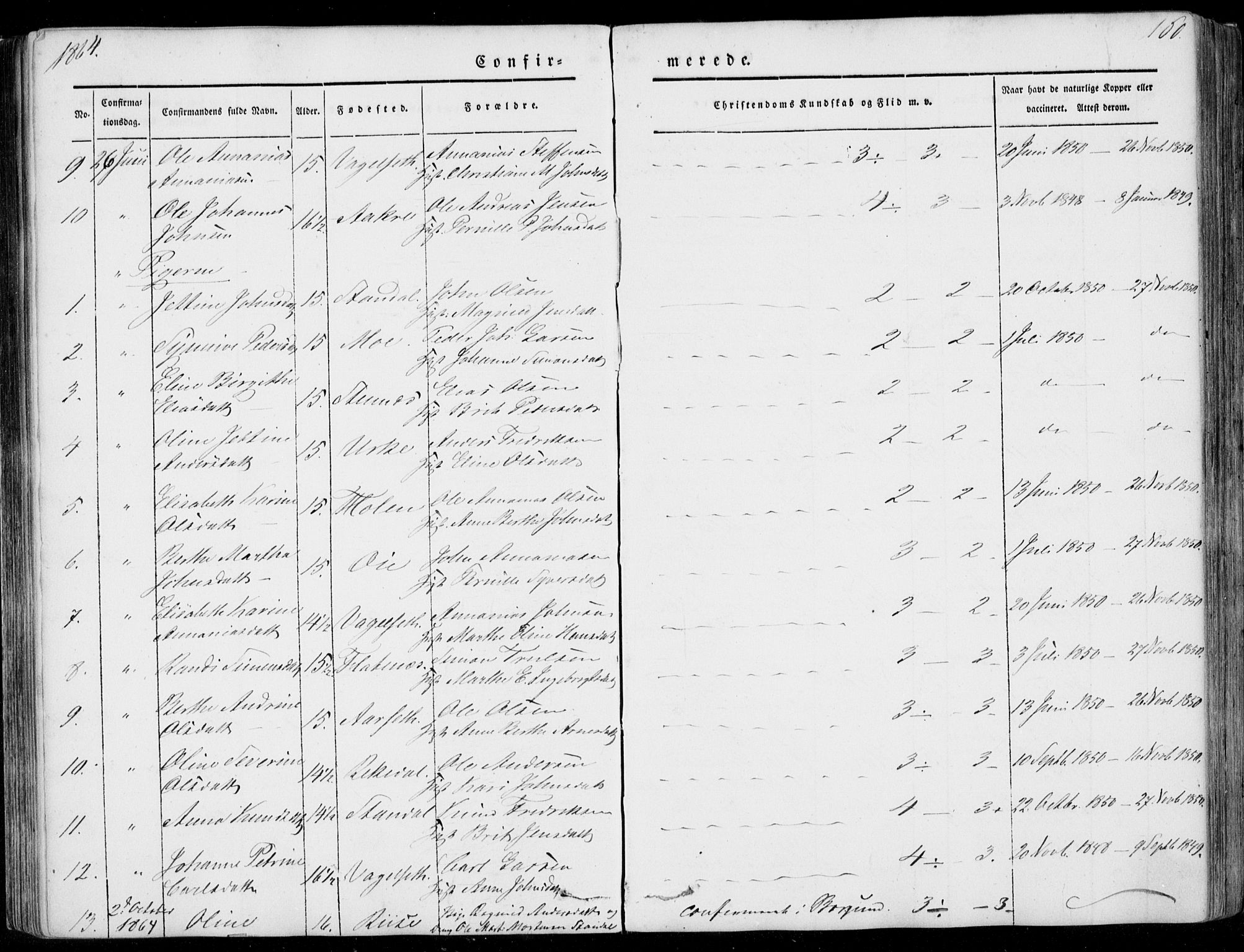 Ministerialprotokoller, klokkerbøker og fødselsregistre - Møre og Romsdal, AV/SAT-A-1454/515/L0209: Parish register (official) no. 515A05, 1847-1868, p. 160