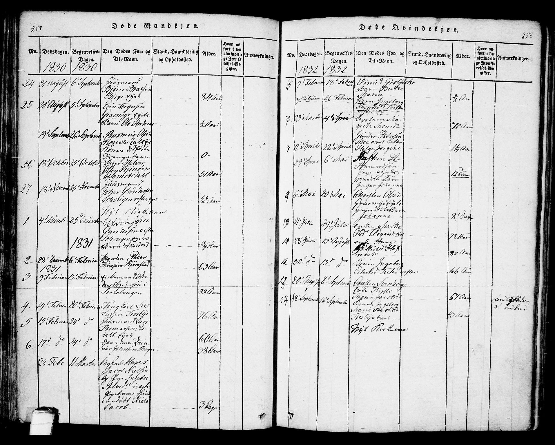 Bamble kirkebøker, SAKO/A-253/F/Fa/L0003: Parish register (official) no. I 3 /1, 1814-1834, p. 257-258