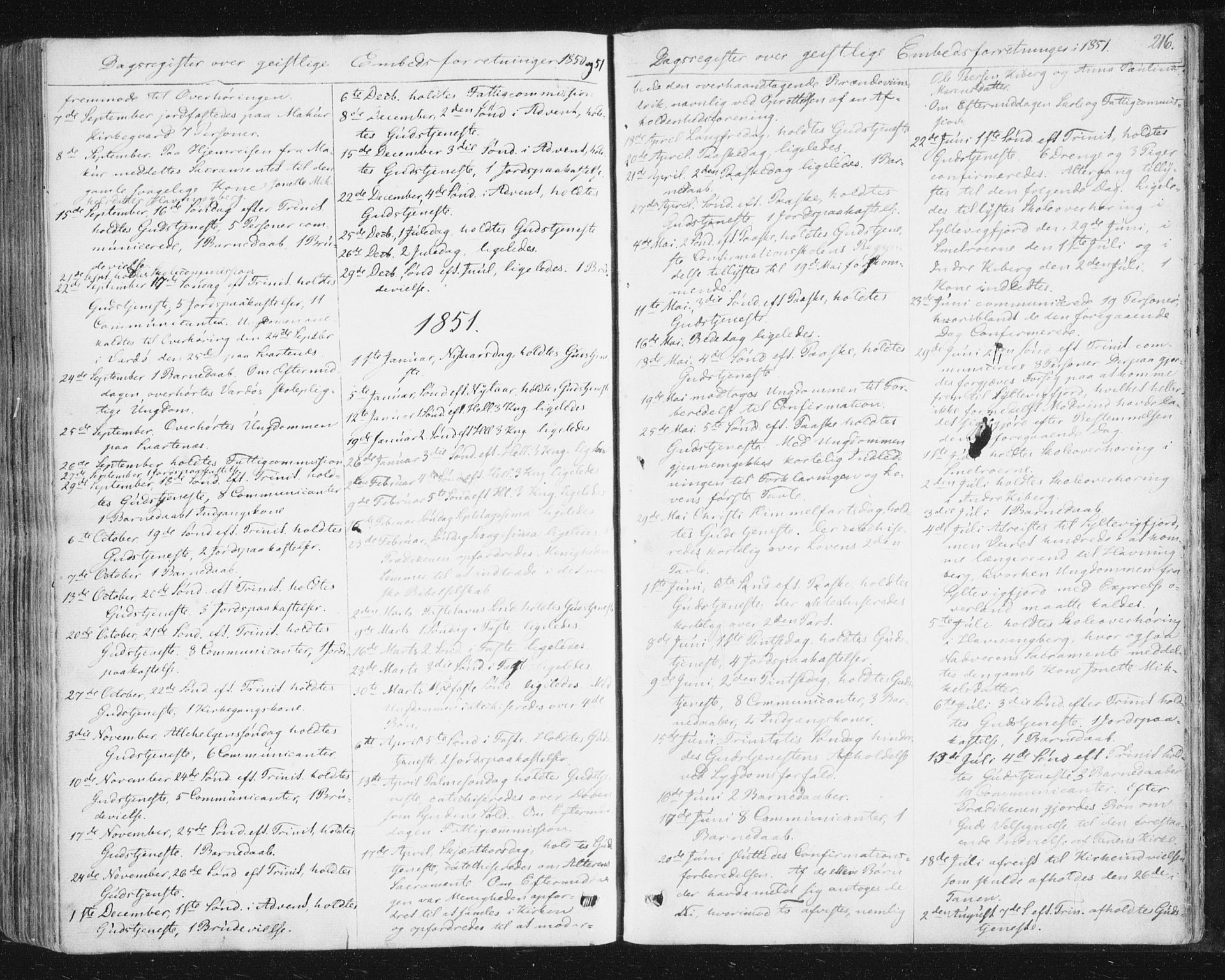 Vardø sokneprestkontor, SATØ/S-1332/H/Ha/L0003kirke: Parish register (official) no. 3, 1843-1861, p. 216