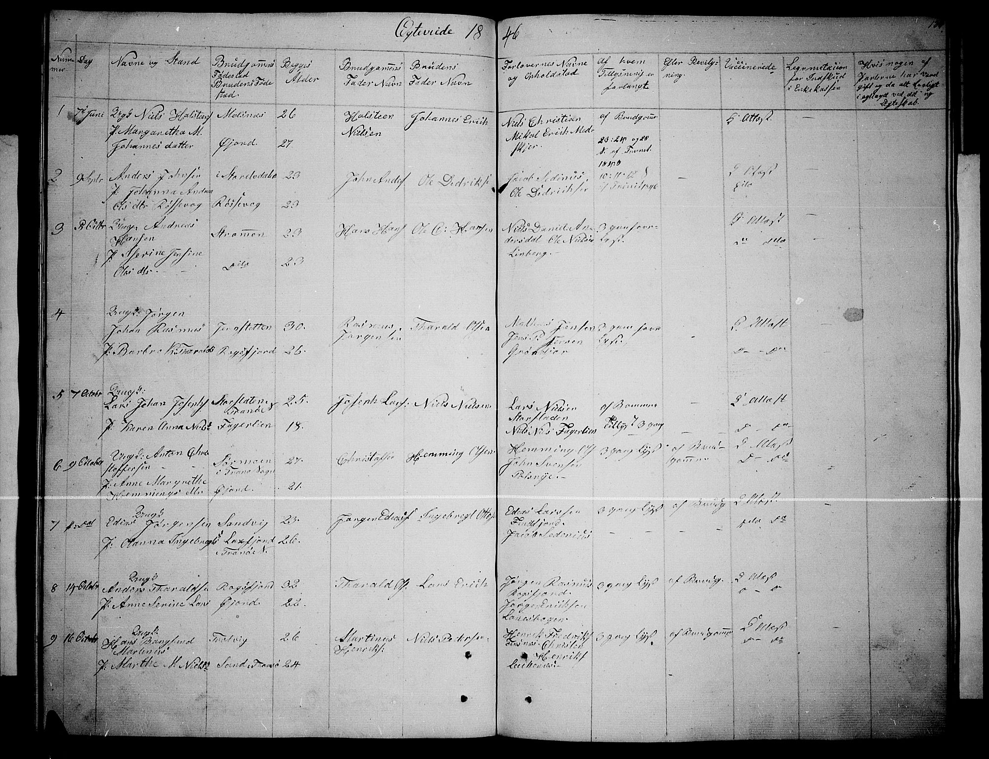 Lenvik sokneprestembete, AV/SATØ-S-1310/H/Ha/Hab/L0003klokker: Parish register (copy) no. 3, 1844-1858, p. 134