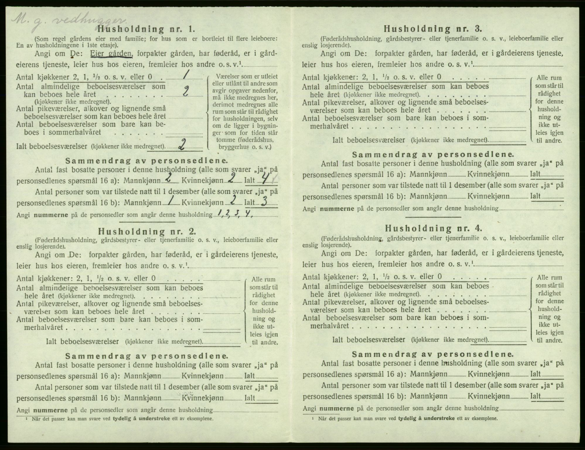 SAB, 1920 census for Jondal, 1920, p. 307