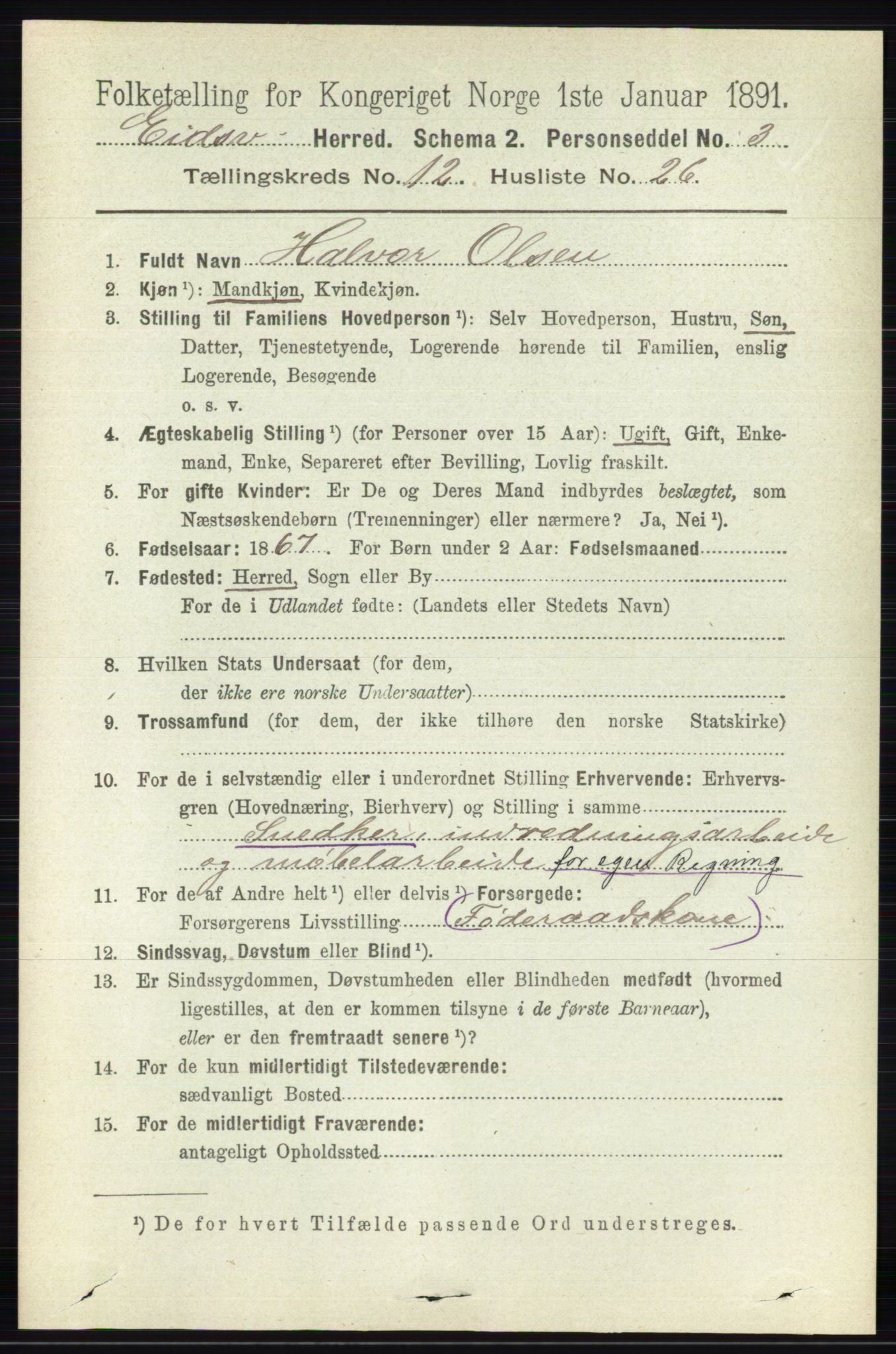 RA, 1891 census for 0237 Eidsvoll, 1891, p. 8623