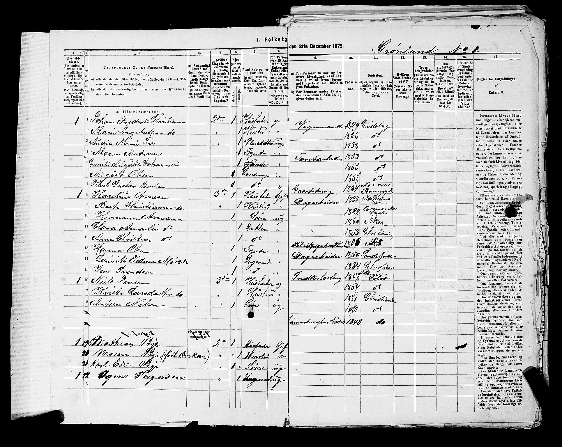 RA, 1875 census for 0301 Kristiania, 1875, p. 7386