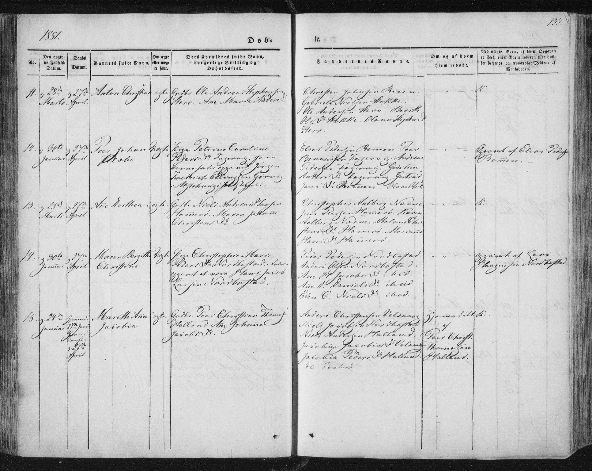 Ministerialprotokoller, klokkerbøker og fødselsregistre - Nordland, AV/SAT-A-1459/838/L0549: Parish register (official) no. 838A07, 1840-1854, p. 135