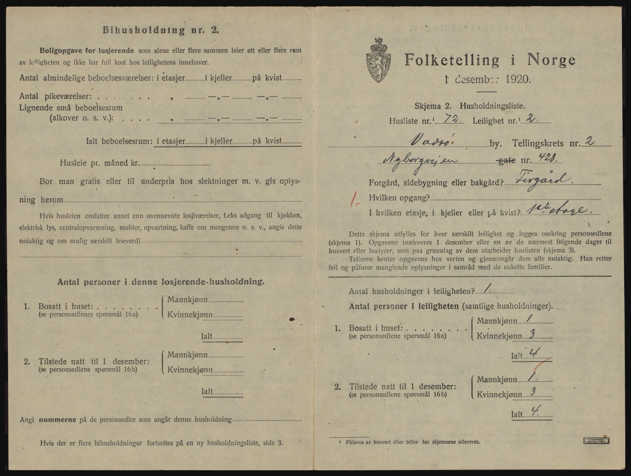 SATØ, 1920 census for Vadsø, 1920, p. 1176