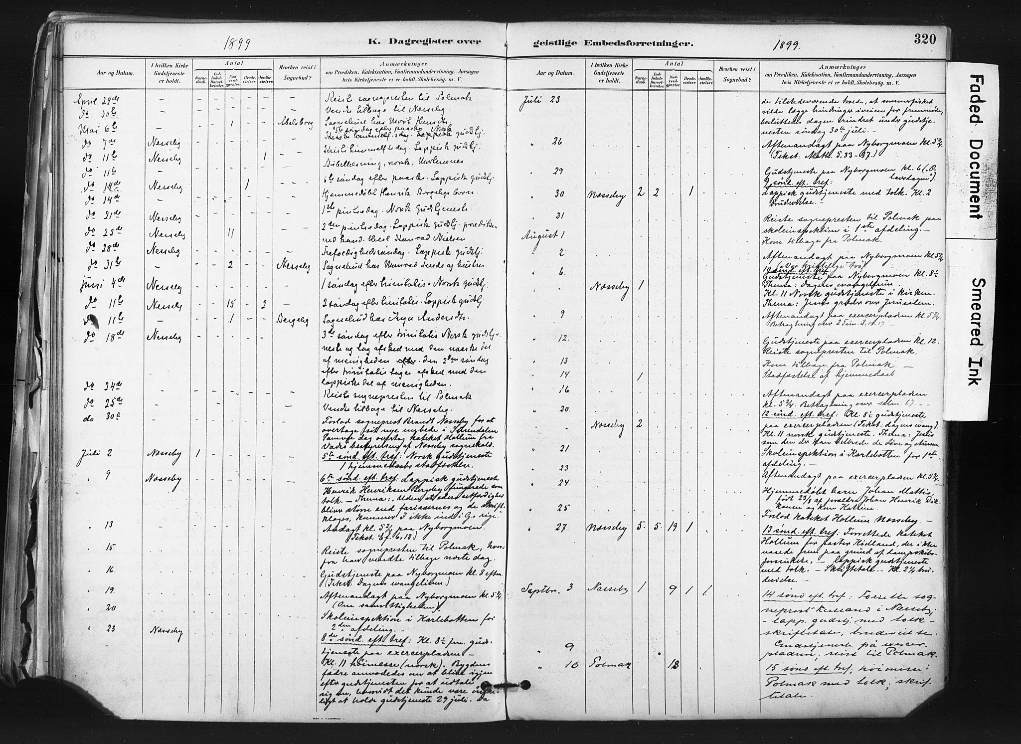 Nesseby sokneprestkontor, AV/SATØ-S-1330/H/Ha/L0006kirke: Parish register (official) no. 6, 1885-1985, p. 320