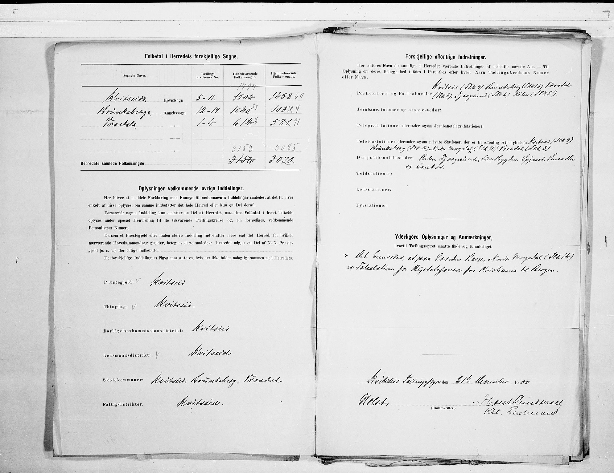 SAKO, 1900 census for Kviteseid, 1900, p. 3