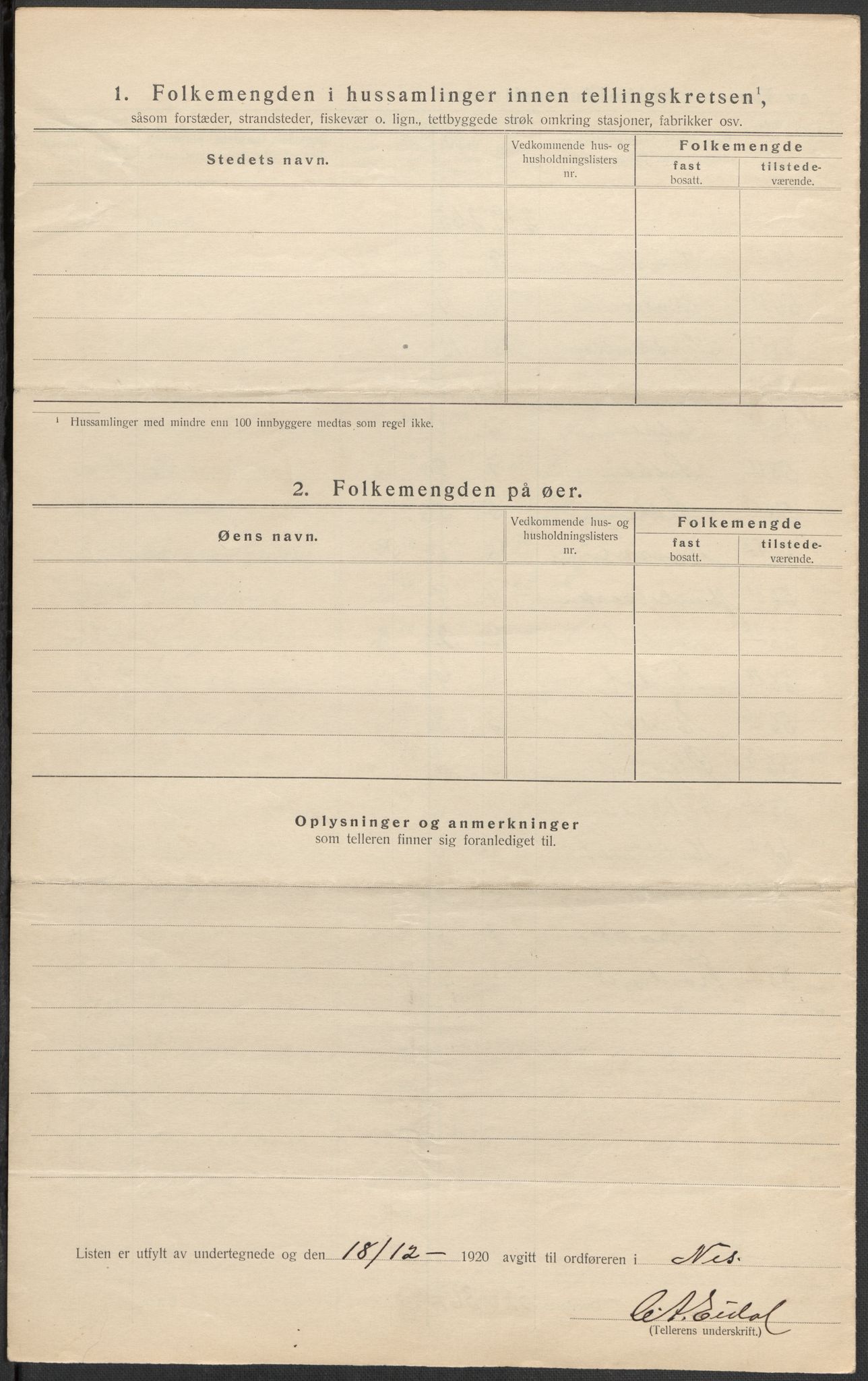 SAKO, 1920 census for Nes (Buskerud), 1920, p. 30