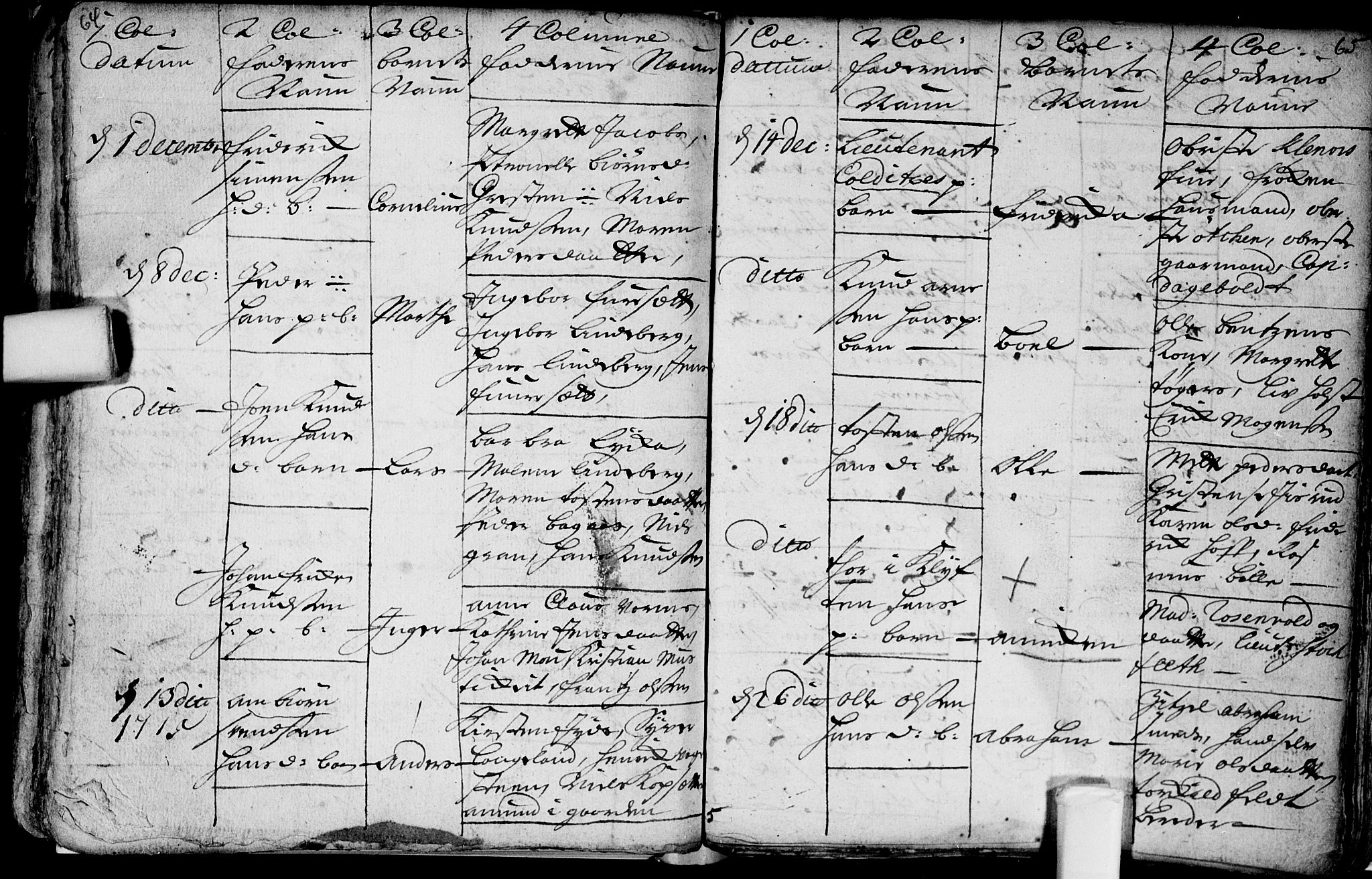 Aker prestekontor kirkebøker, AV/SAO-A-10861/F/L0002: Parish register (official) no. 2, 1714-1720, p. 64-65