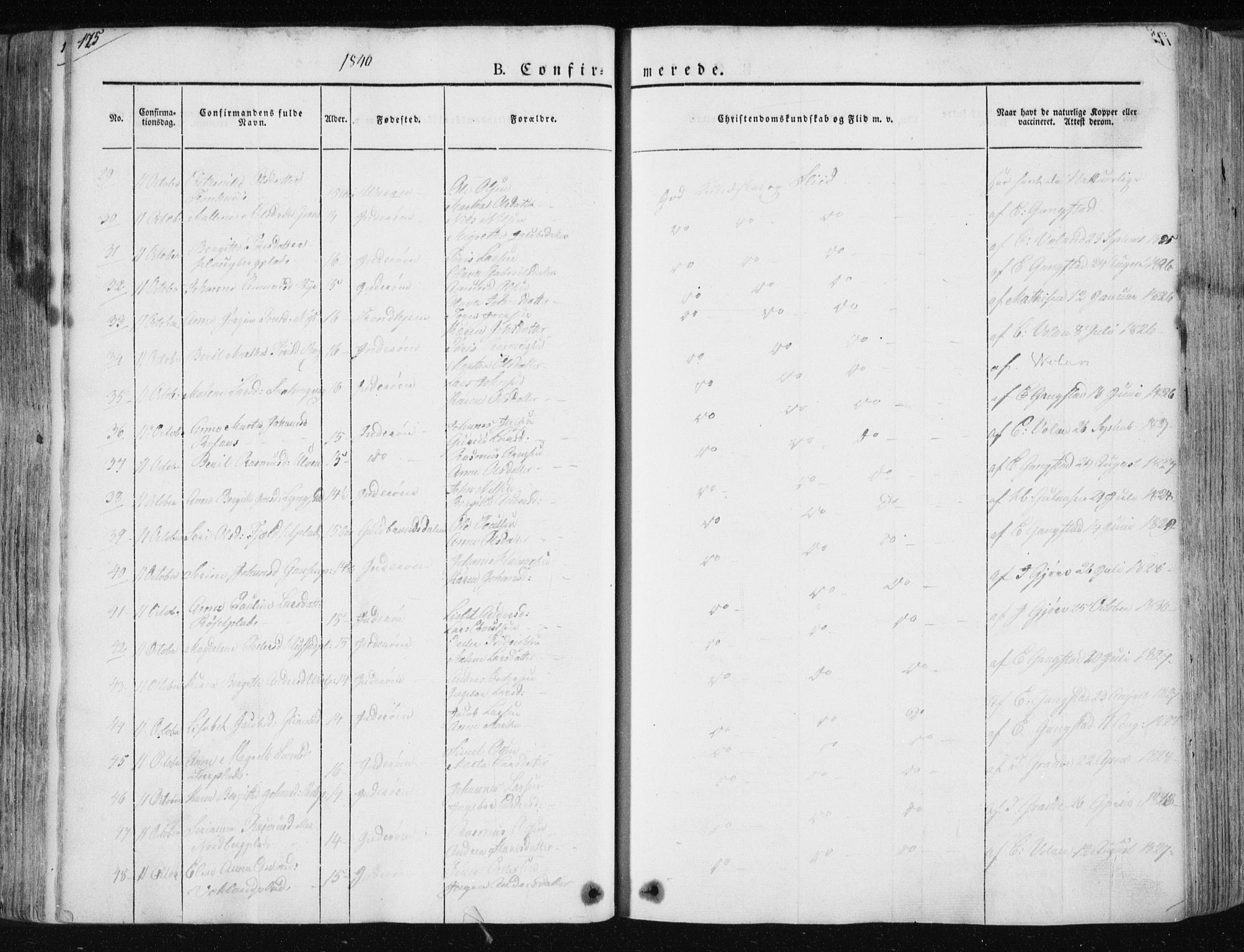 Ministerialprotokoller, klokkerbøker og fødselsregistre - Nord-Trøndelag, SAT/A-1458/730/L0280: Parish register (official) no. 730A07 /1, 1840-1854, p. 175