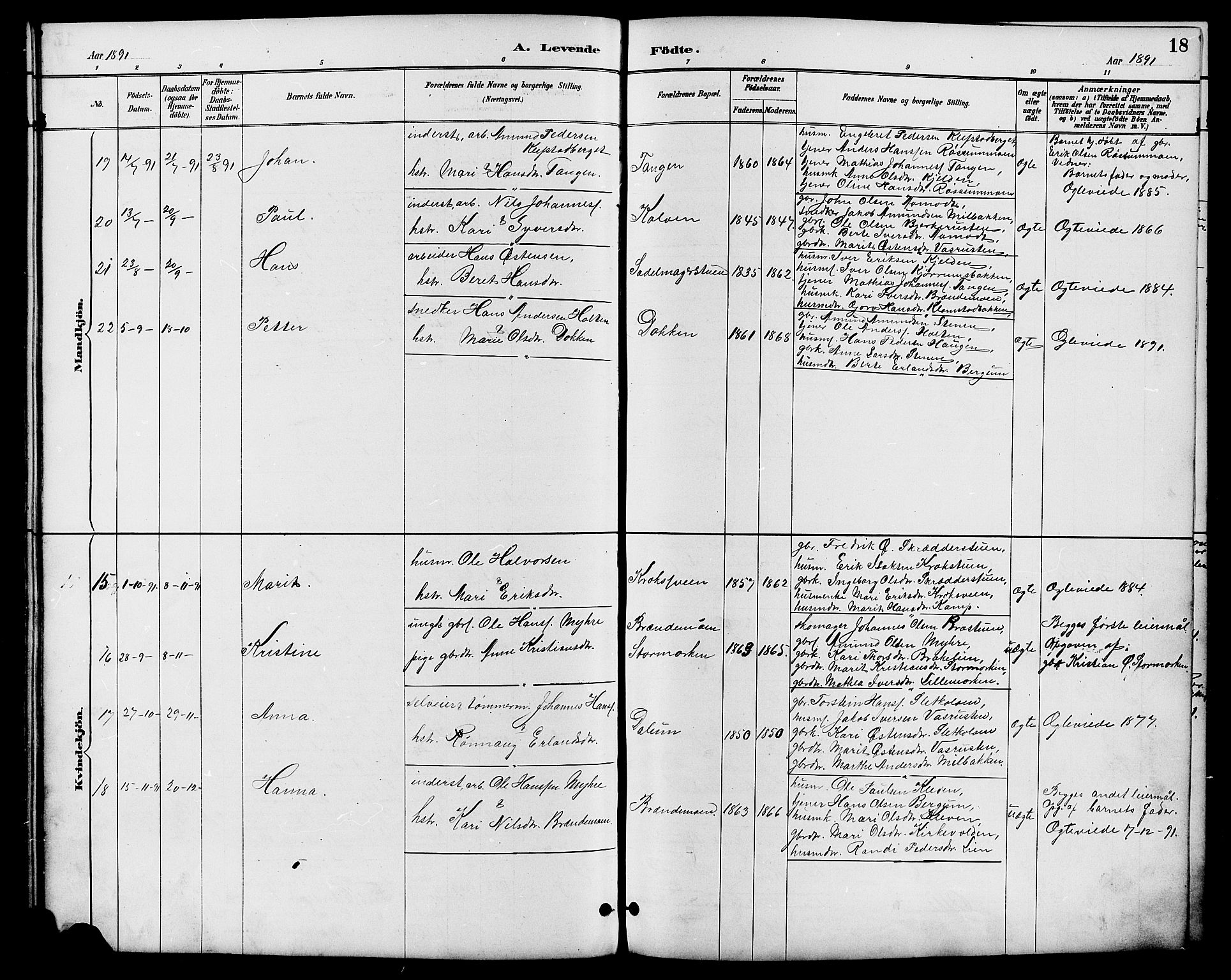 Nord-Fron prestekontor, SAH/PREST-080/H/Ha/Hab/L0006: Parish register (copy) no. 6, 1887-1914, p. 18
