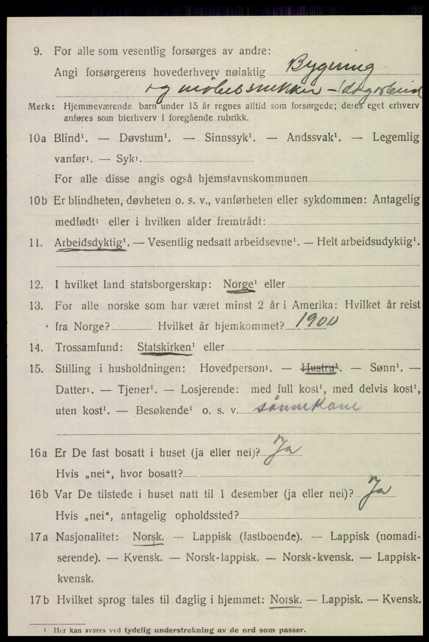 SAT, 1920 census for Skogn, 1920, p. 7640