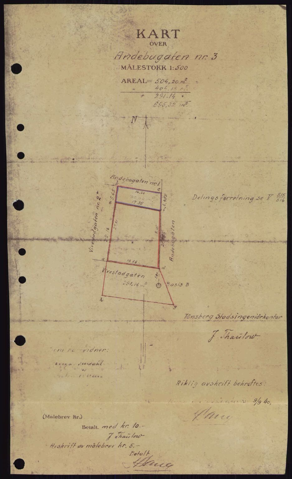 Tønsberg sorenskriveri, AV/SAKO-A-130/G/Ga/Gaa/L0016: Mortgage book no. A16, 1944-1945, Diary no: : 62/1945