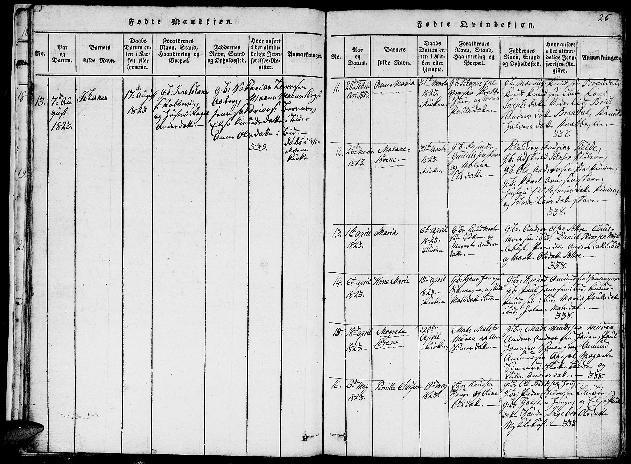 Ministerialprotokoller, klokkerbøker og fødselsregistre - Møre og Romsdal, SAT/A-1454/503/L0046: Parish register (copy) no. 503C01, 1816-1842, p. 26
