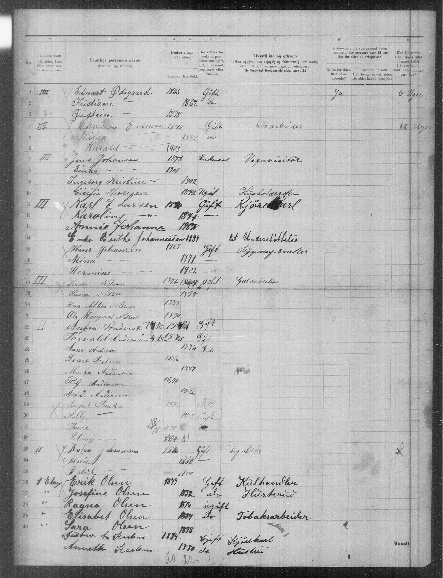 OBA, Municipal Census 1903 for Kristiania, 1903, p. 2774