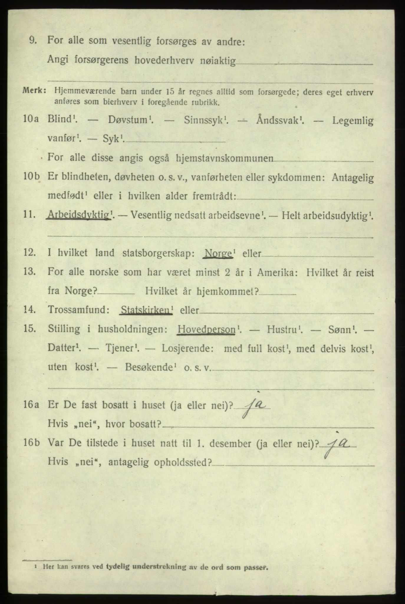 SAB, 1920 census for Fitjar, 1920, p. 1575